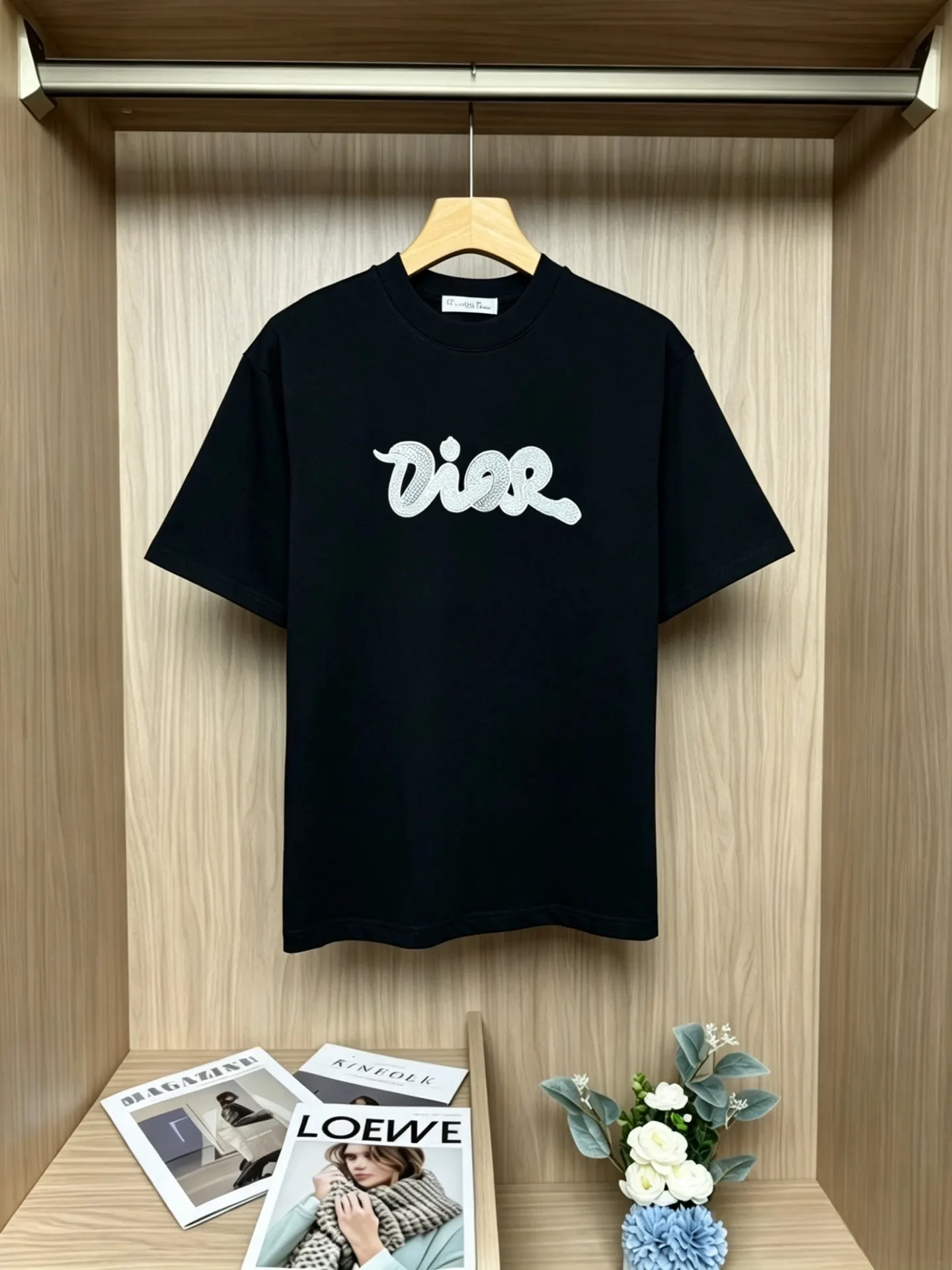 Dior 黑色短袖T恤 标签细节
