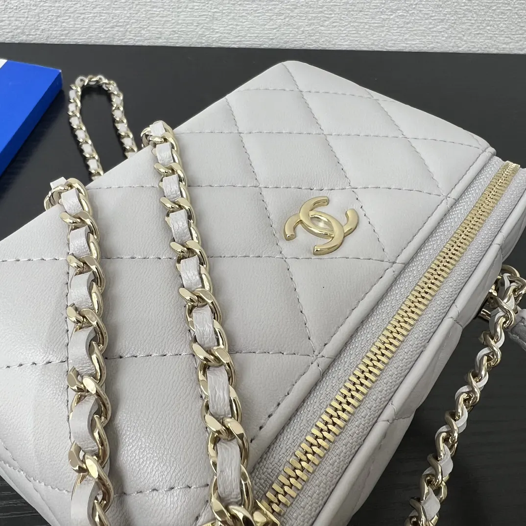 Chanel 19 灰色 皮革 菱格绗缝 单肩包