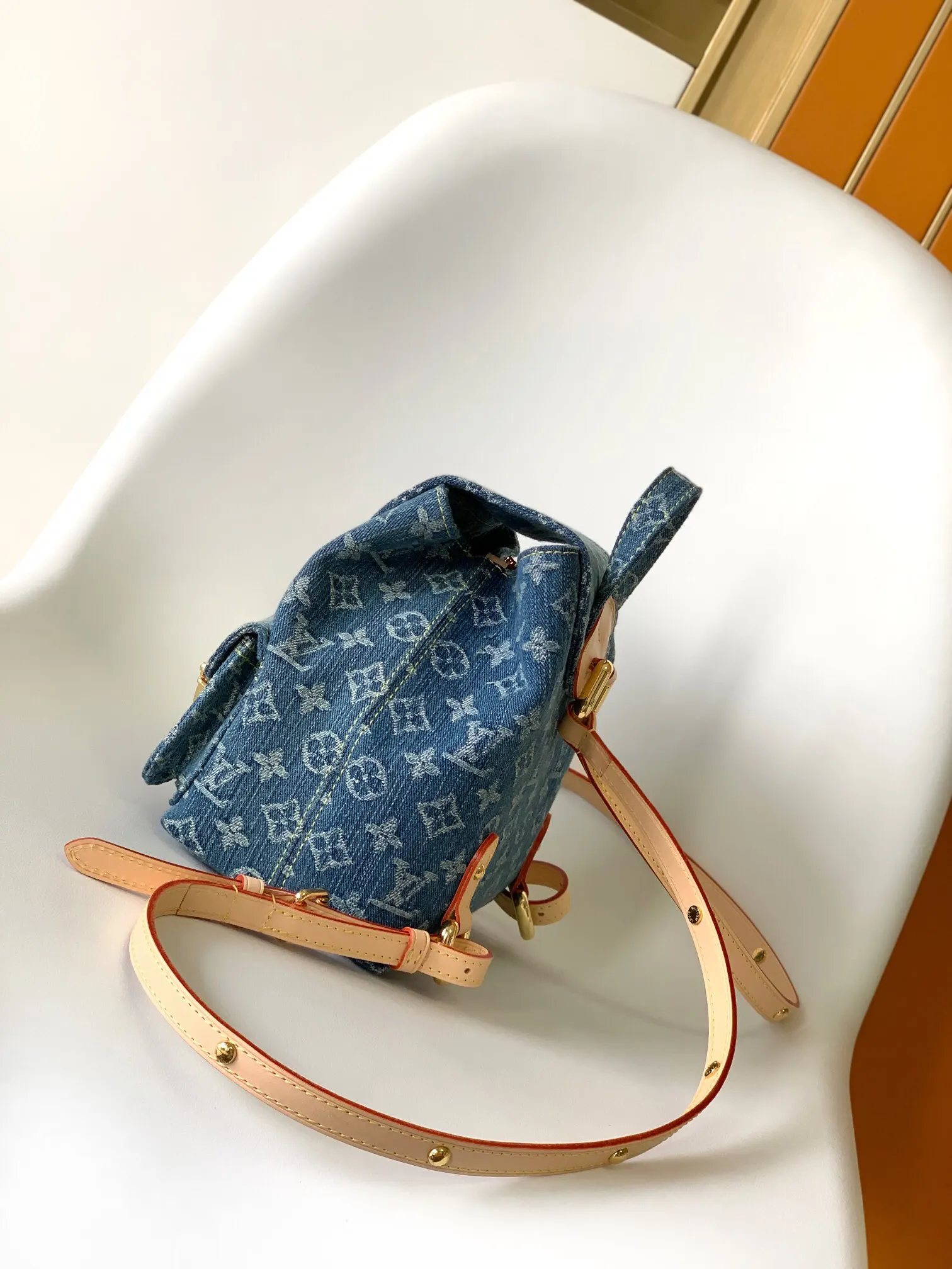 Blue Monogram Backpack Canvas