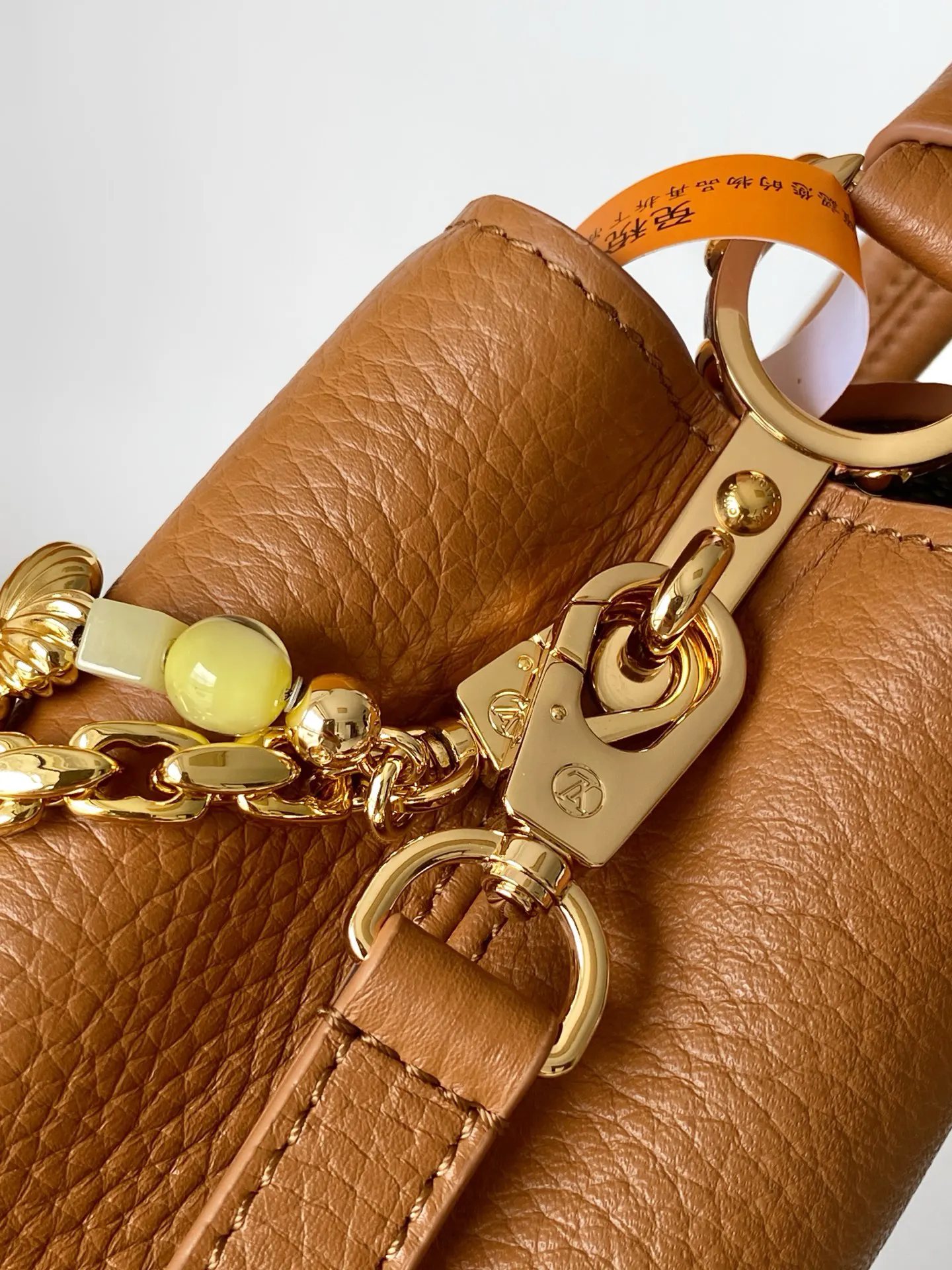 Louis Vuitton Black Brown Chain Bag Leather