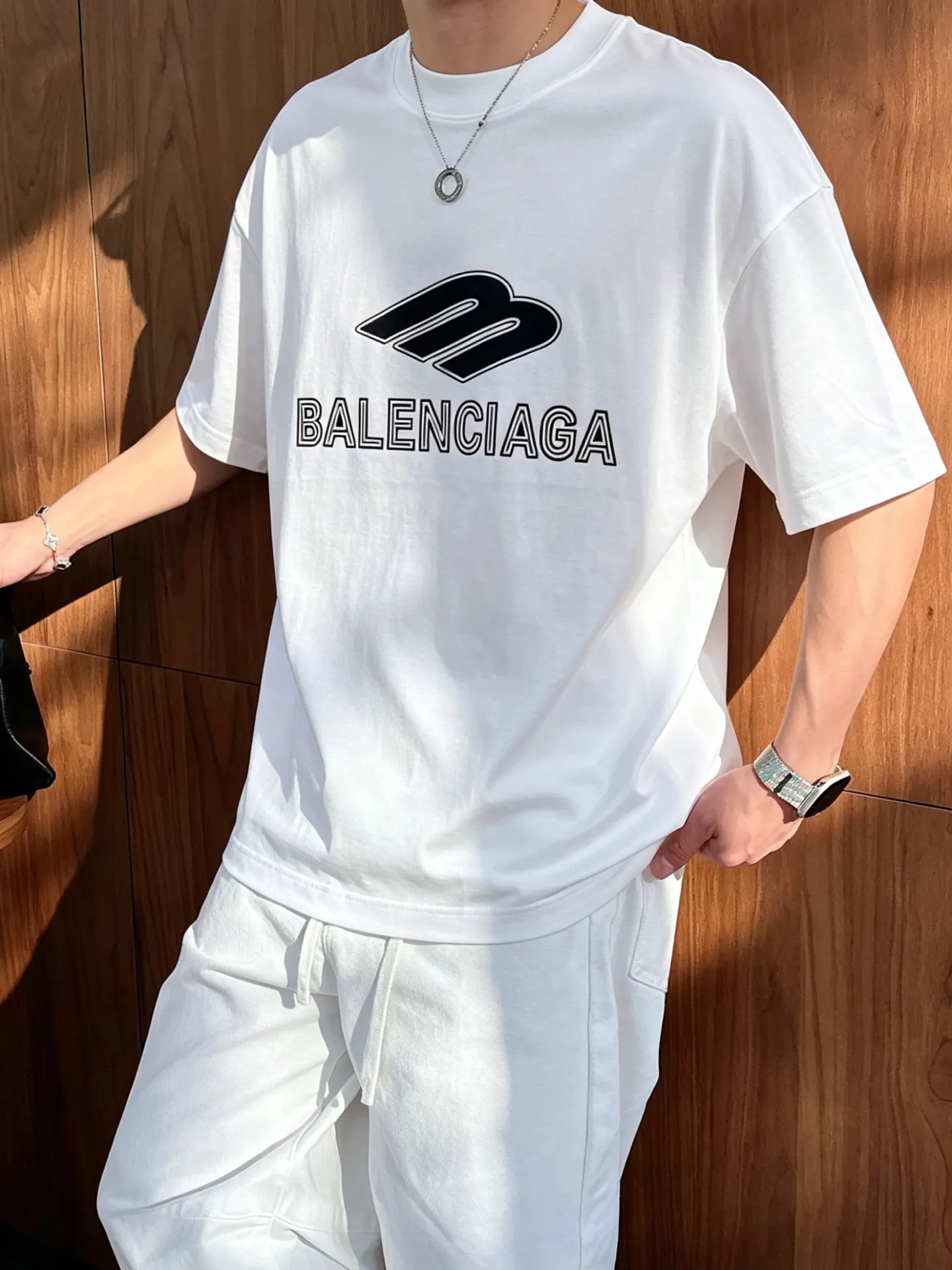 Balenciaga 黑白 純棉 Logo 短袖T恤