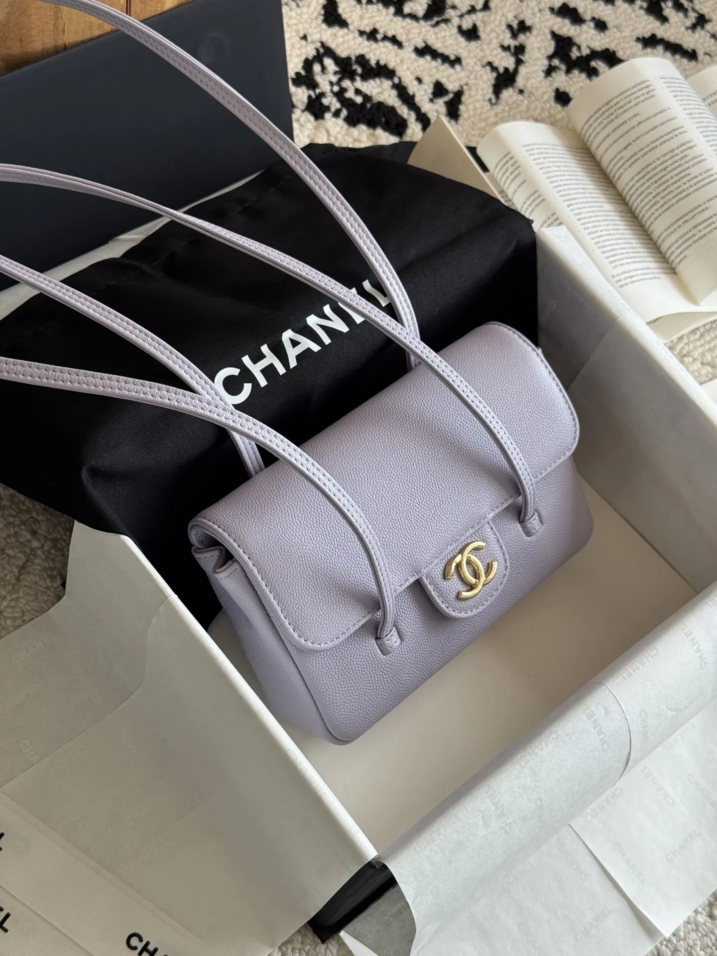 牛皮 ❒ Preppy Coco mini 版 腋下包 復古腋下背款