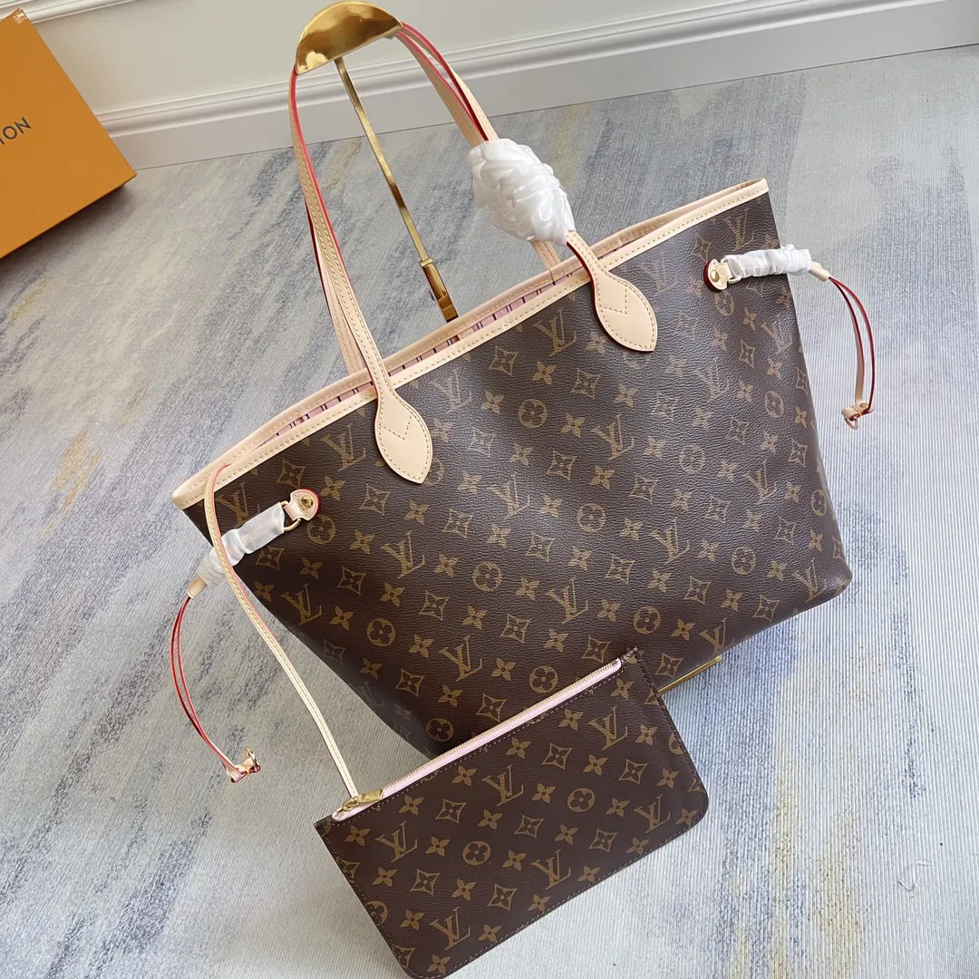 LV Neverfull 老花 金色 牛皮 手拿包 精致手拿款