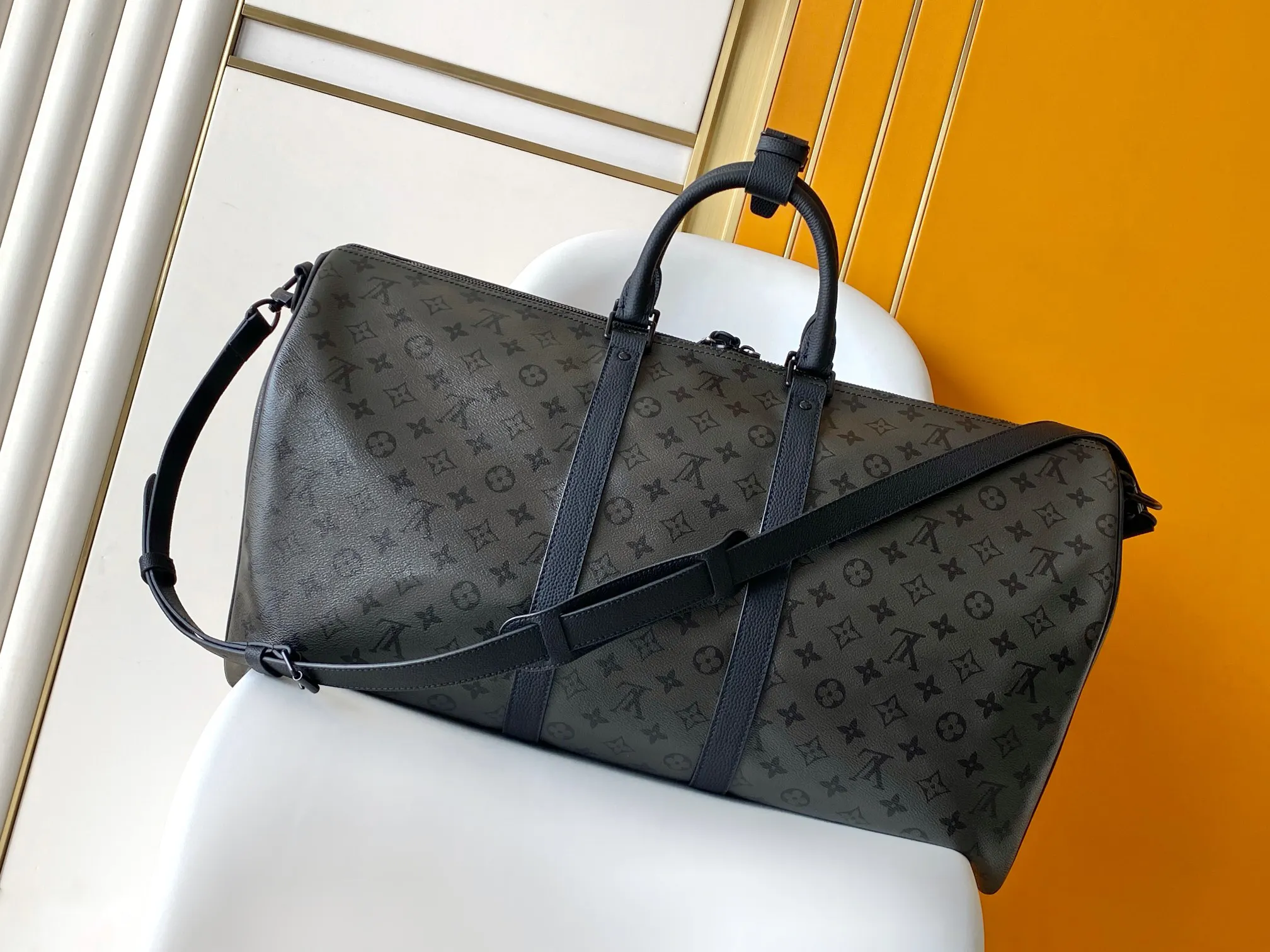 Keepall 灰色 牛皮 旅行袋 大容量旅行款