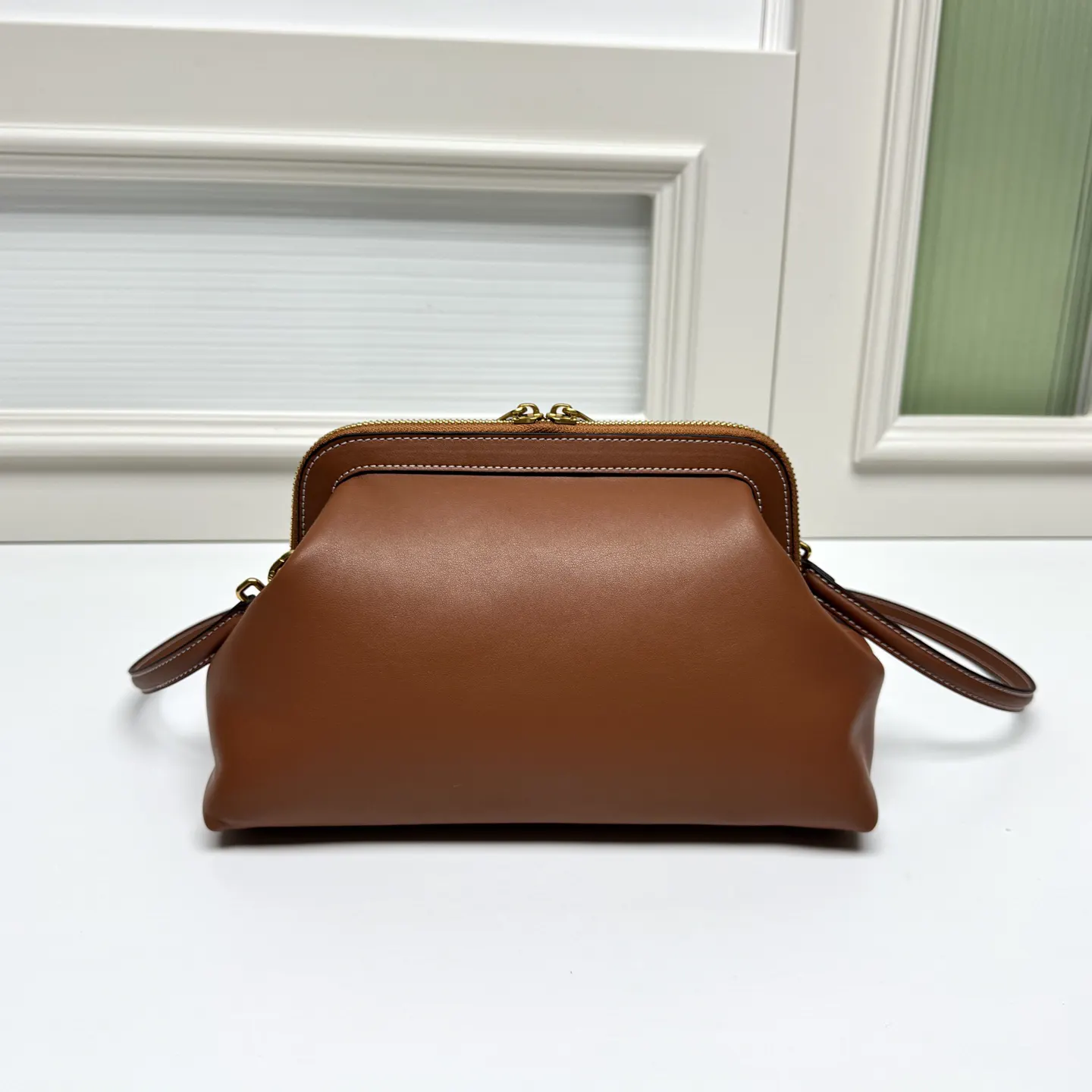 Black Brown Clutch Bag Leather