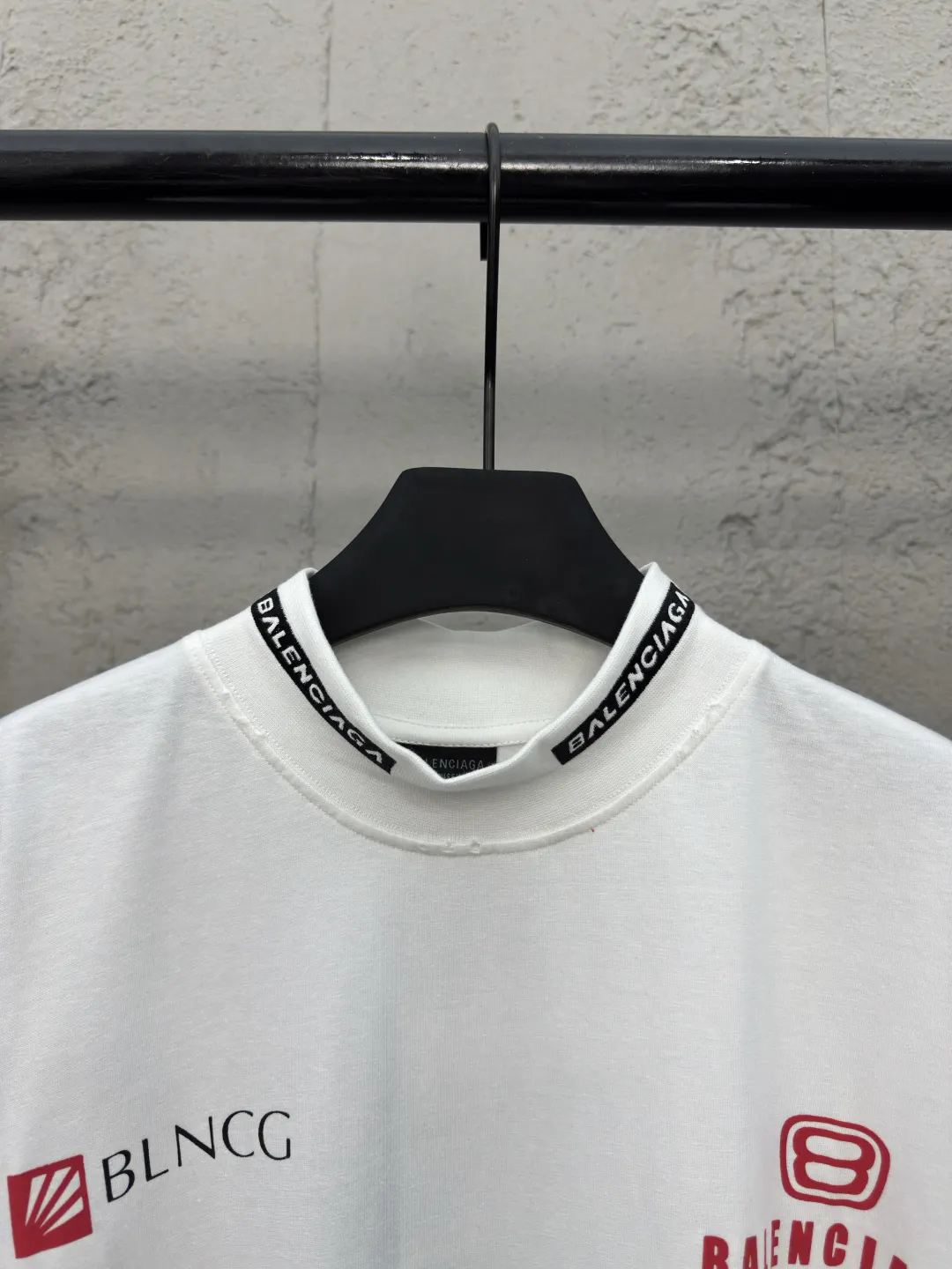 Balenciaga White Logo Short Sleeve T-Shirt Street