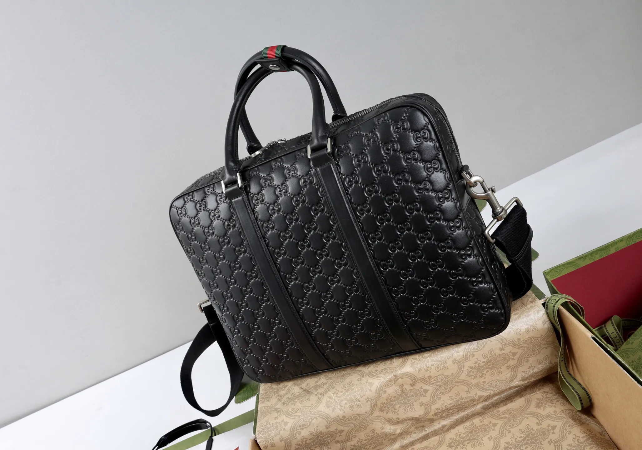 Black Briefcase Business Commuter Leather