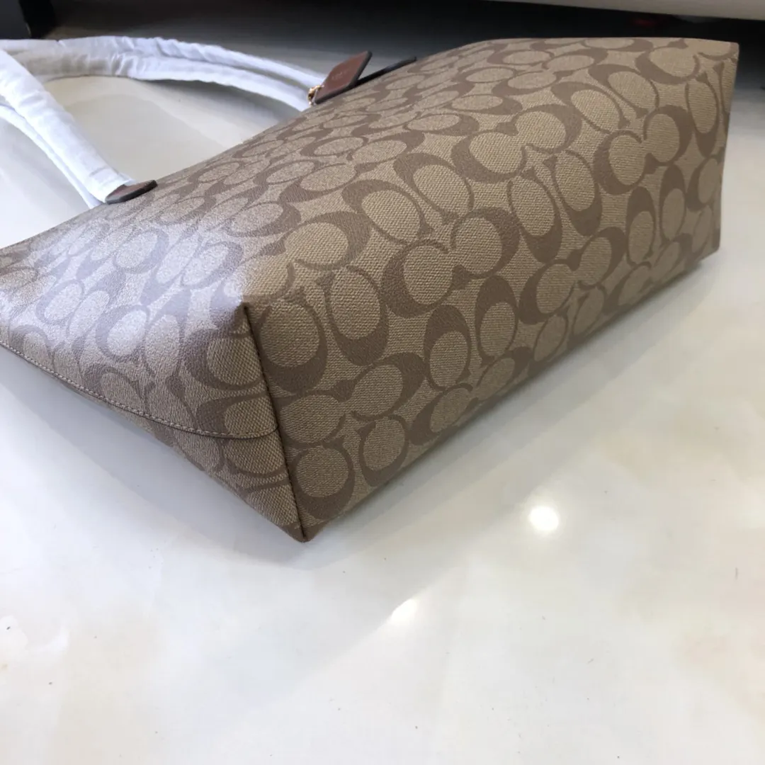 牛皮 C原 拉链托特购物袋 牛皮 經典PVC 托特包 大容量托特款