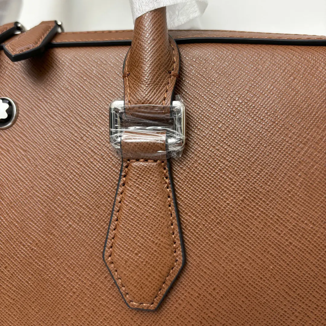 牛皮 MONTBLANC 全新万宝龙匠心系列公文包 枫叶棕 商务通勤款