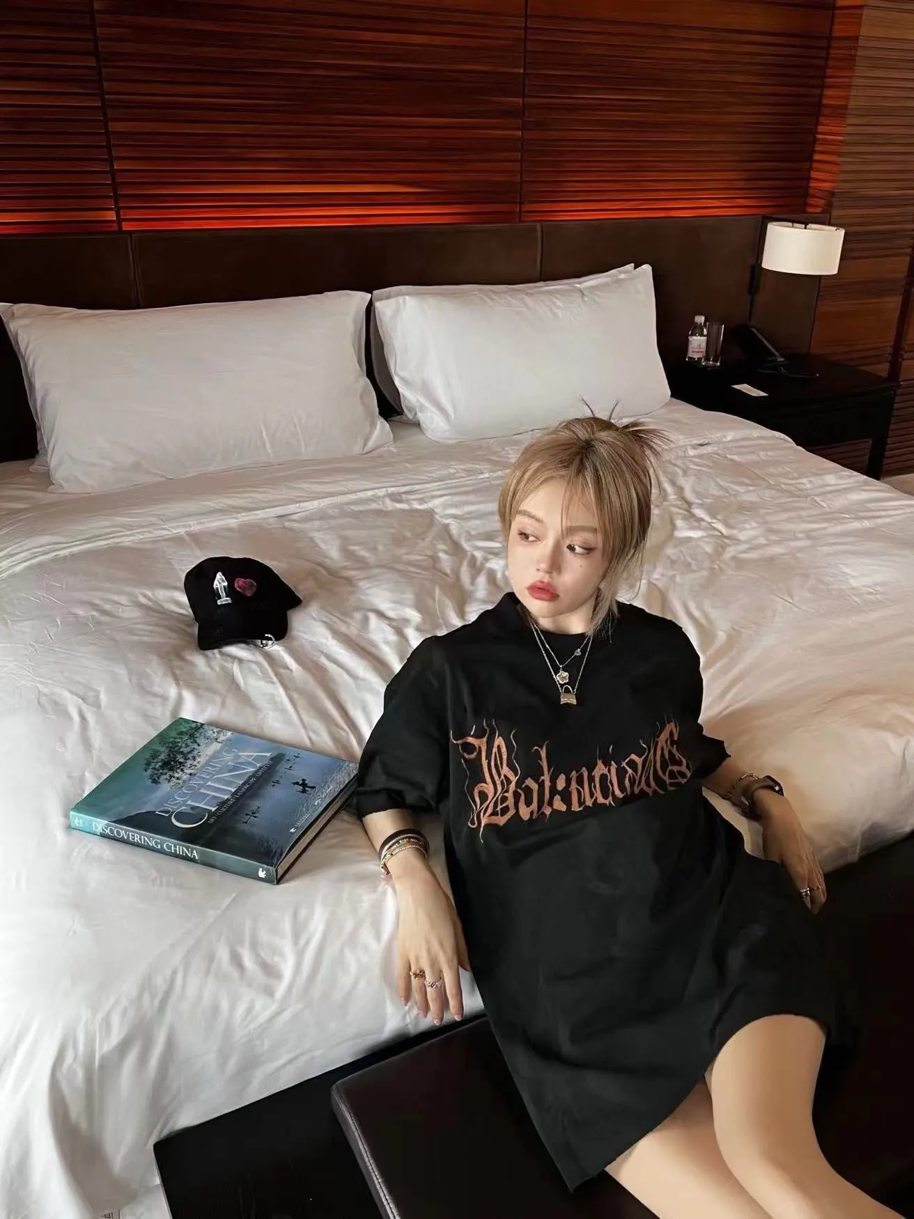 Balenciaga Black Logo Print Short Sleeve T-Shirt Street