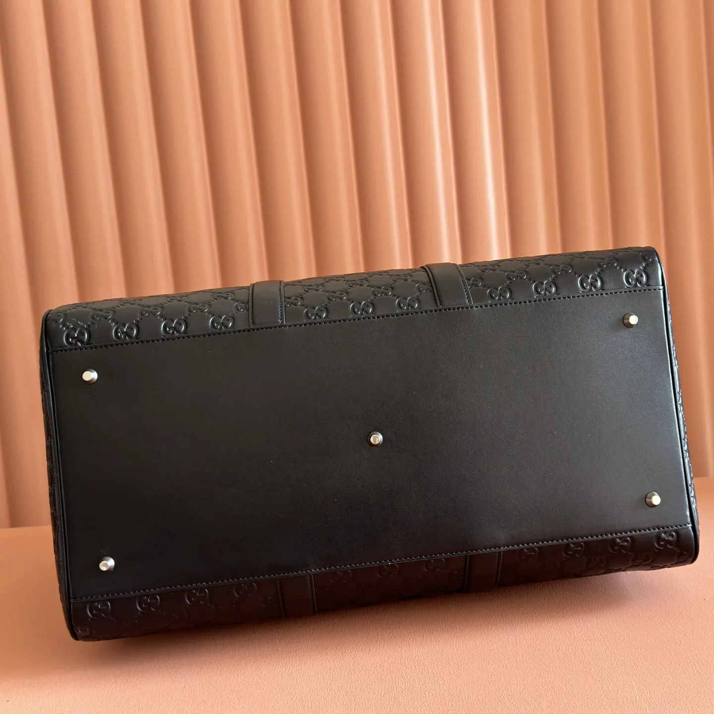 Gucci GG Emblem 黑色 帆布 旅行袋 大容量旅行款