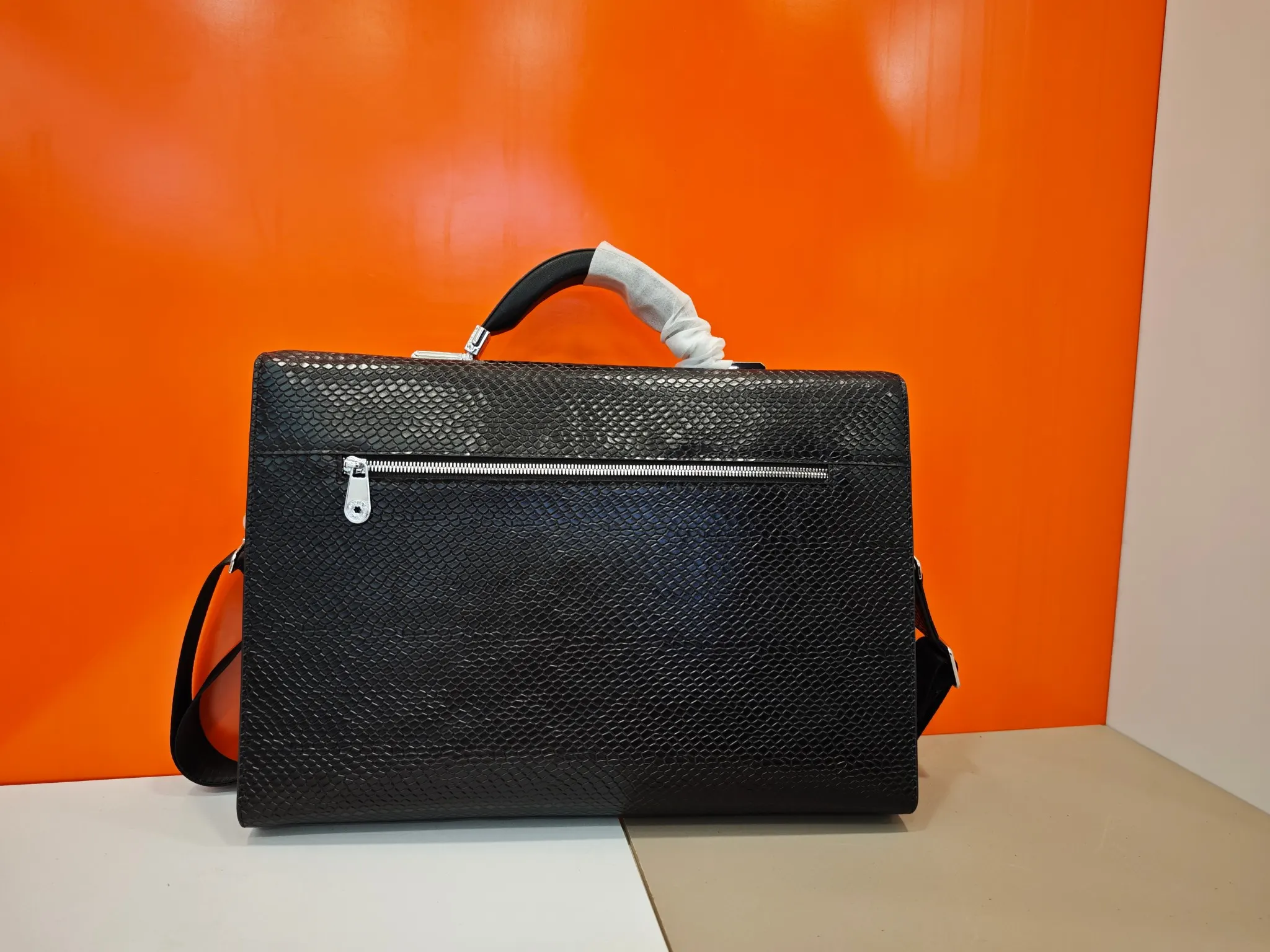 Black Briefcase Business Commuter Leather