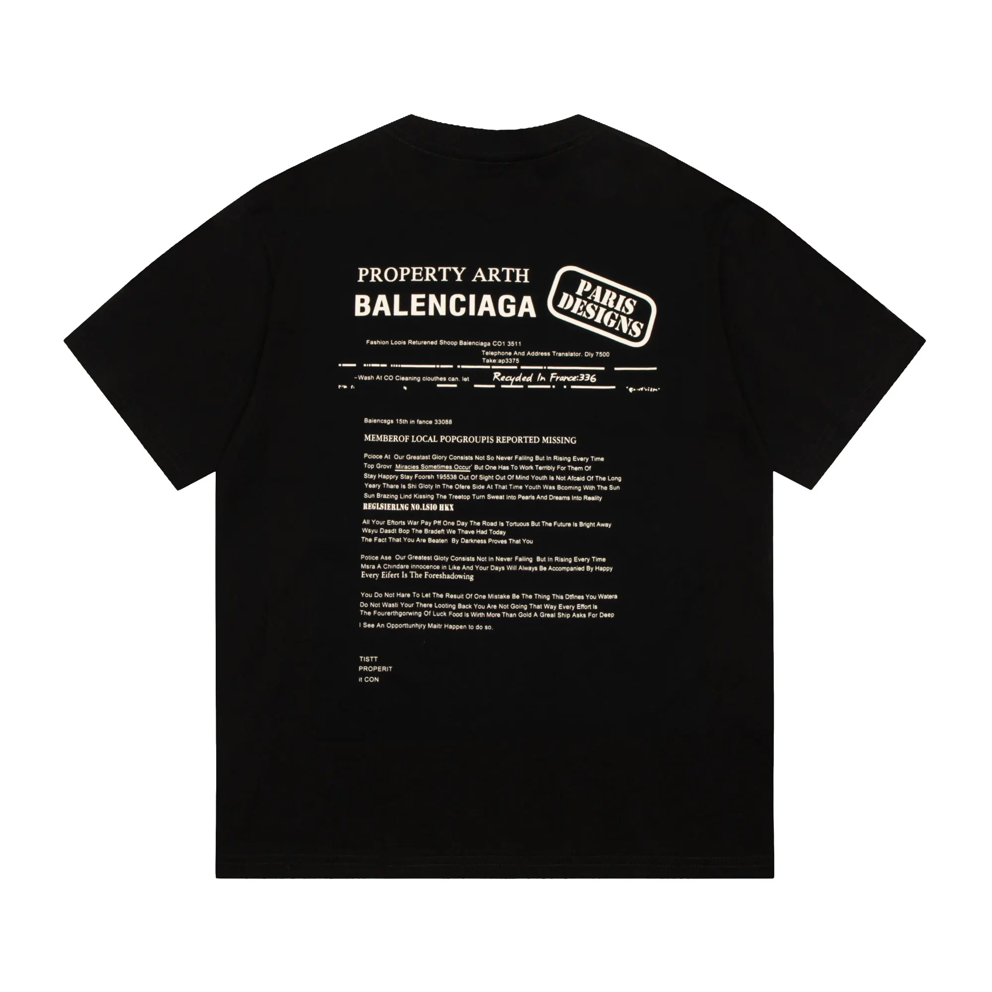Balenciaga Black Short Sleeve T-Shirt Loose