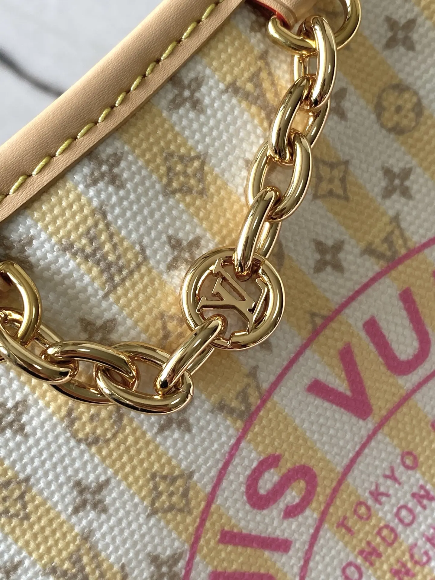 LV CarryAll 米色 牛皮 鏈條包 精致鏈條款