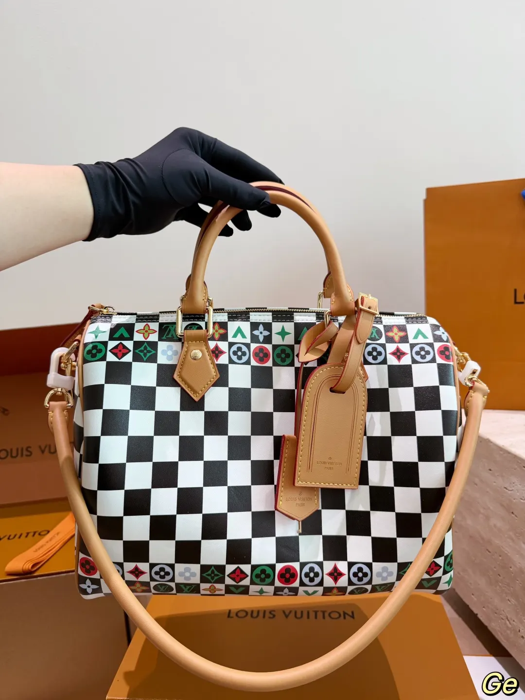 Louis Vuitton Black White Tote Bag