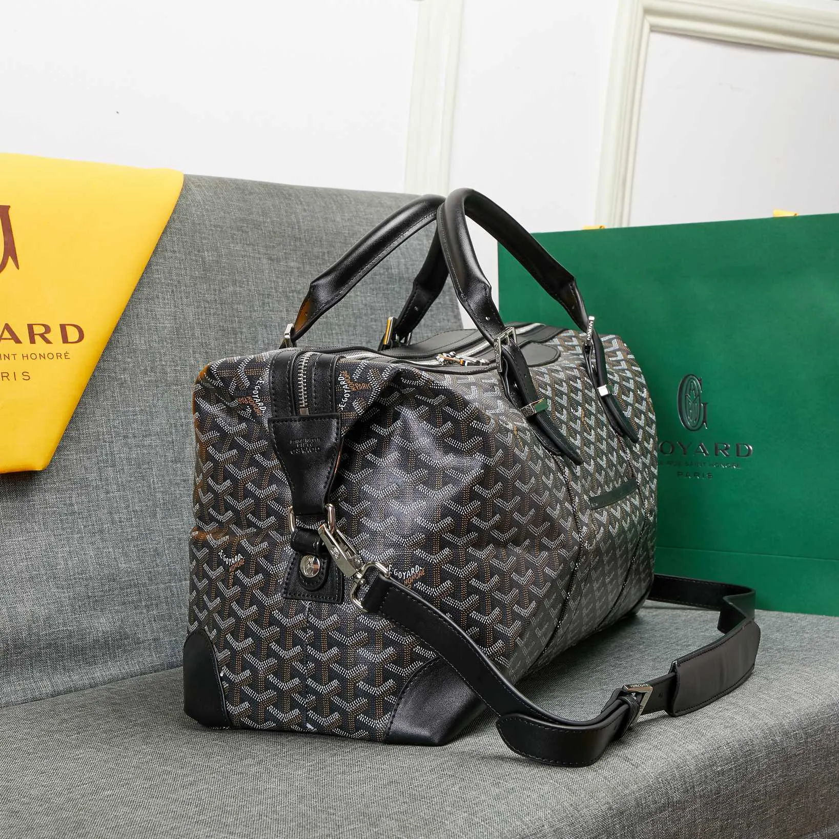Goyard 吴亦凡同款包男女同款口袋GY戈雅旅行包手提单肩短 大容量旅行款