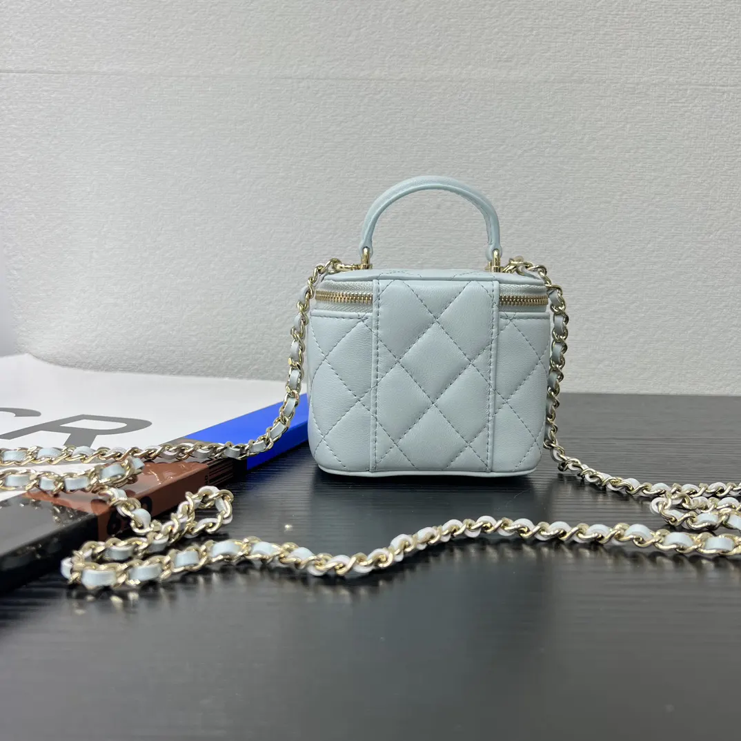 Chanel 19 Mini Blue Leather Quilted Chain Bag Image 2 Chanel 19 Mini Blue Leather Quilted Chain Bag Image 2