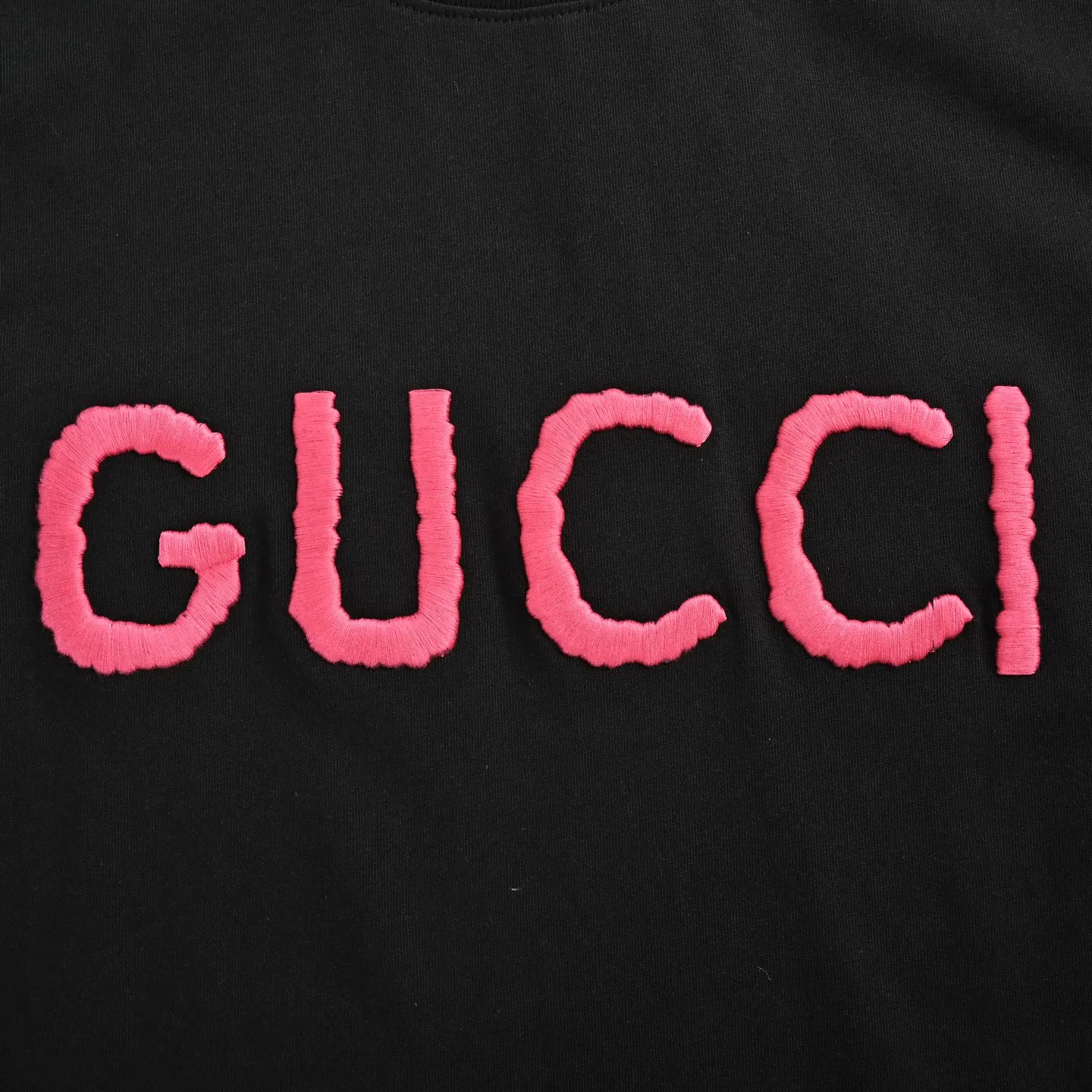 Gucci Pink Logo Letter Short Sleeve T-Shirt