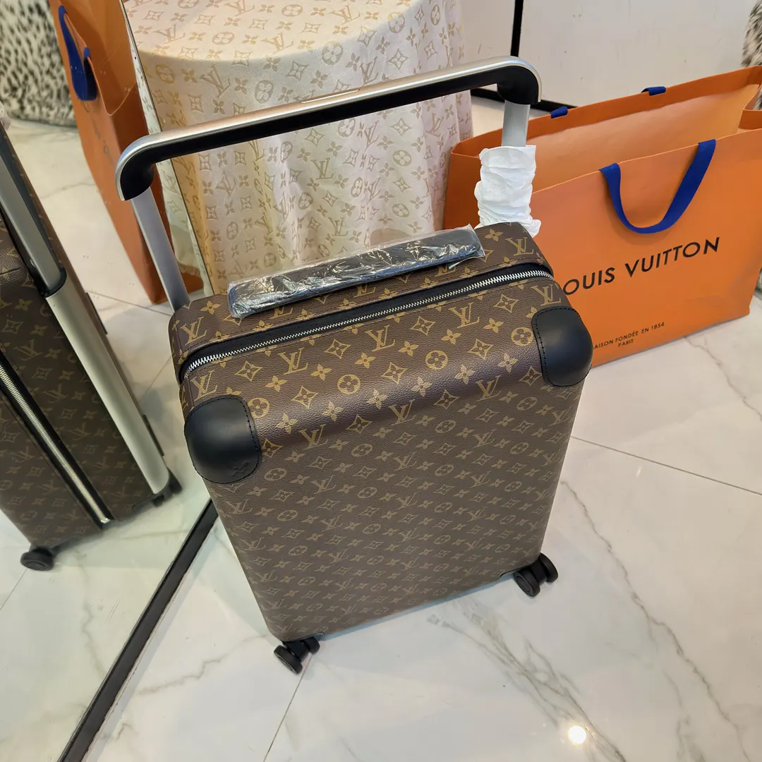 LV 黑色 棕色 帆布 ｜ 版 登机行李箱 四轮 旅行拉杆款 輕便出行款