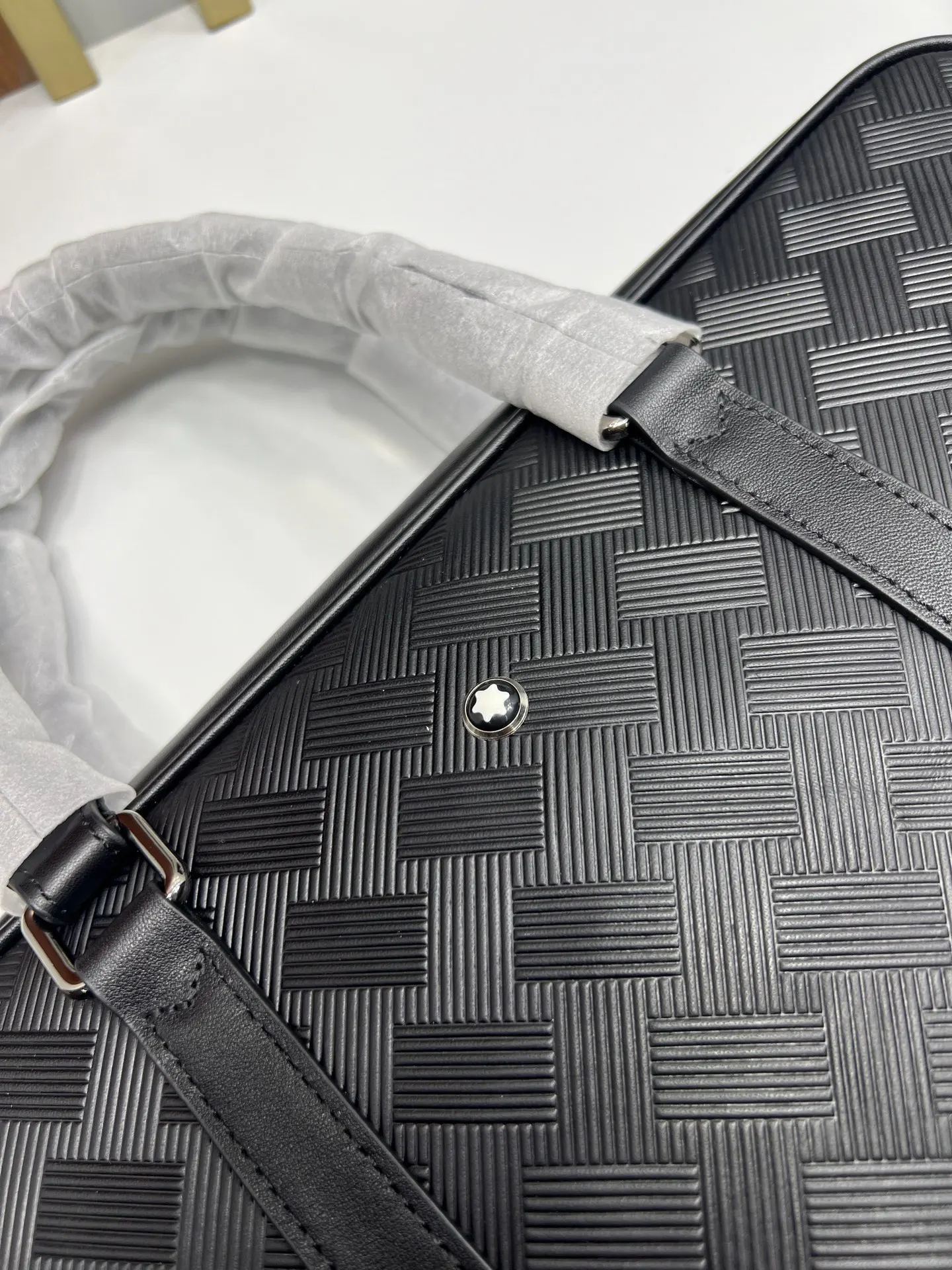黑色 牛皮 MONTBLANC 万宝龙 公文包 商務通勤款
