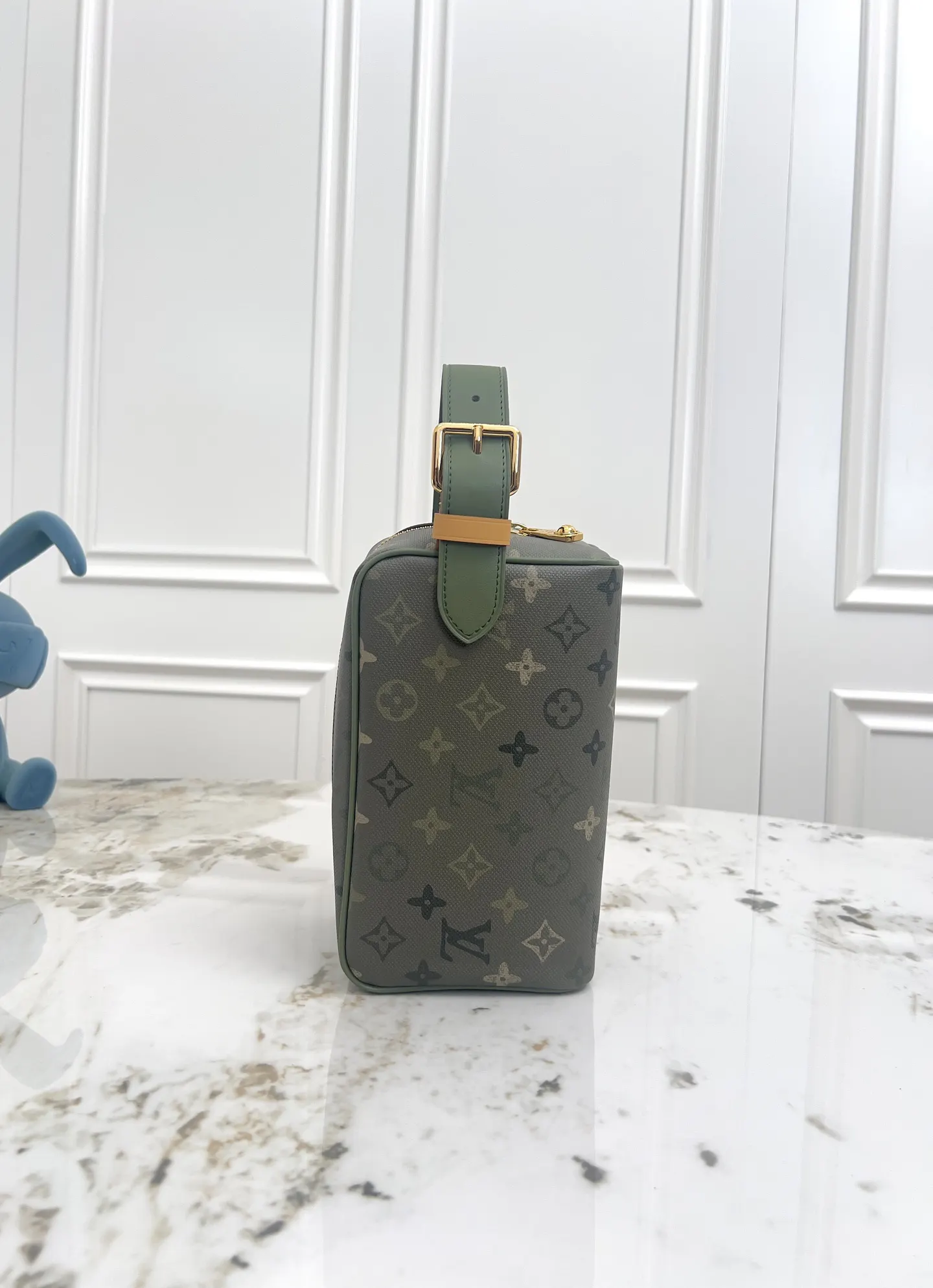 Green Monogram Top Handle Bag Commuter Canvas