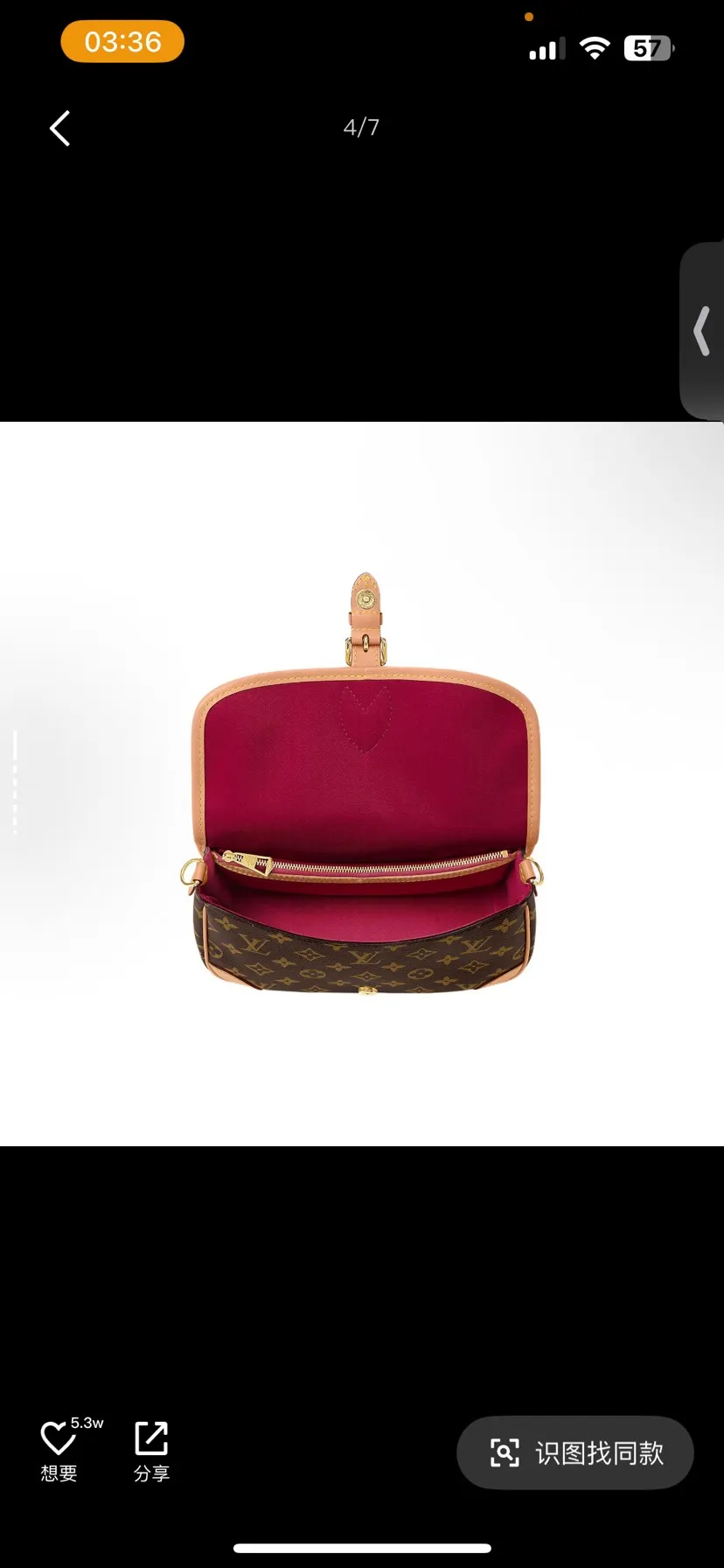 LV Diane Classic Monogram Shoulder and Crossbody Bag Image 4 LV Diane Classic Monogram Shoulder and Crossbody Bag Image 4