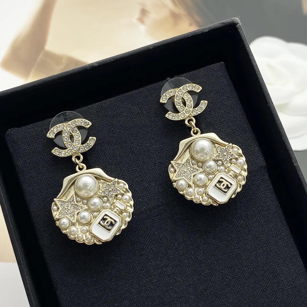 Chanel Gold Pearl Earrings