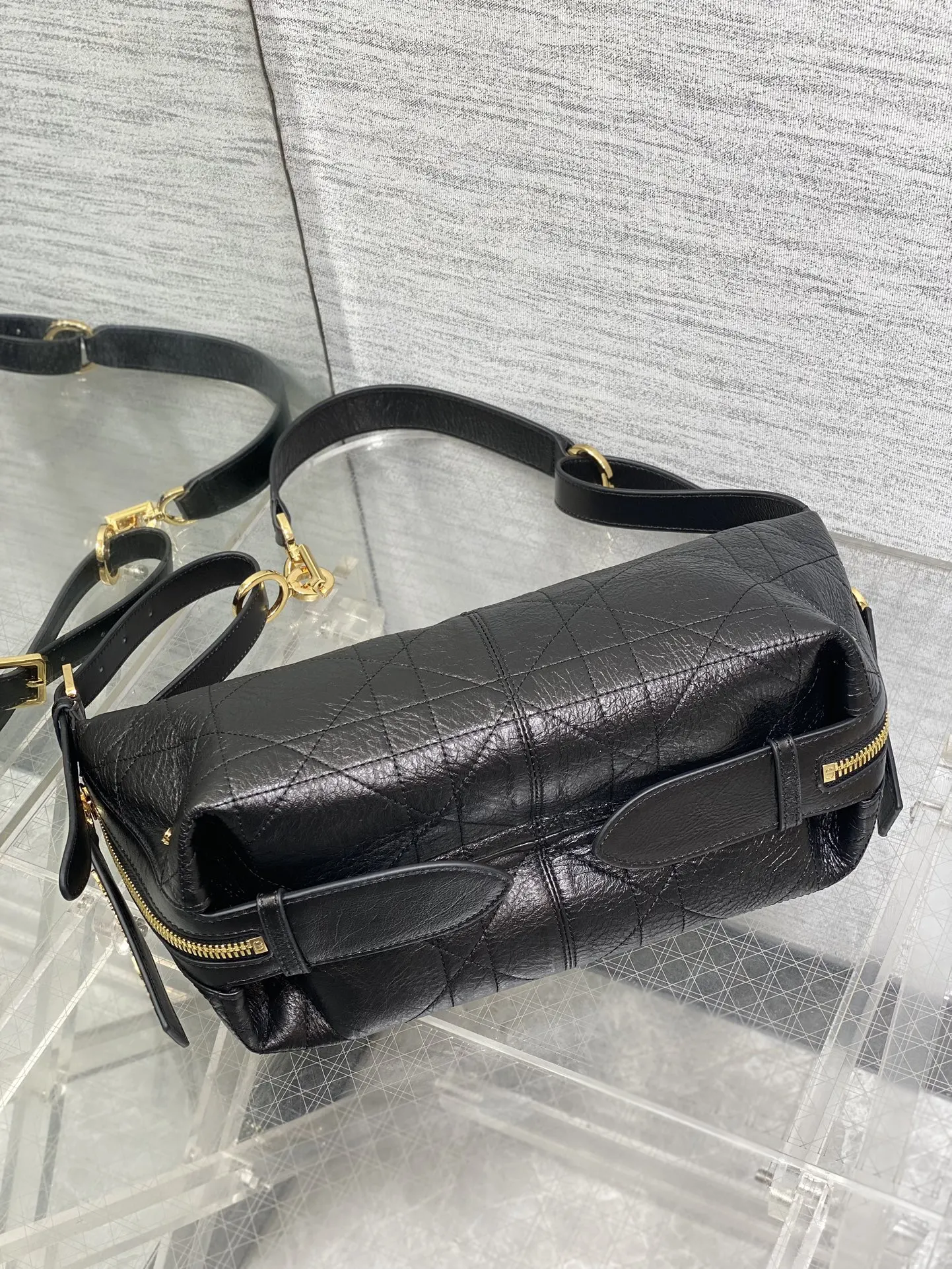 Dior 黑色月牙包 金链手提斜挎 手提包