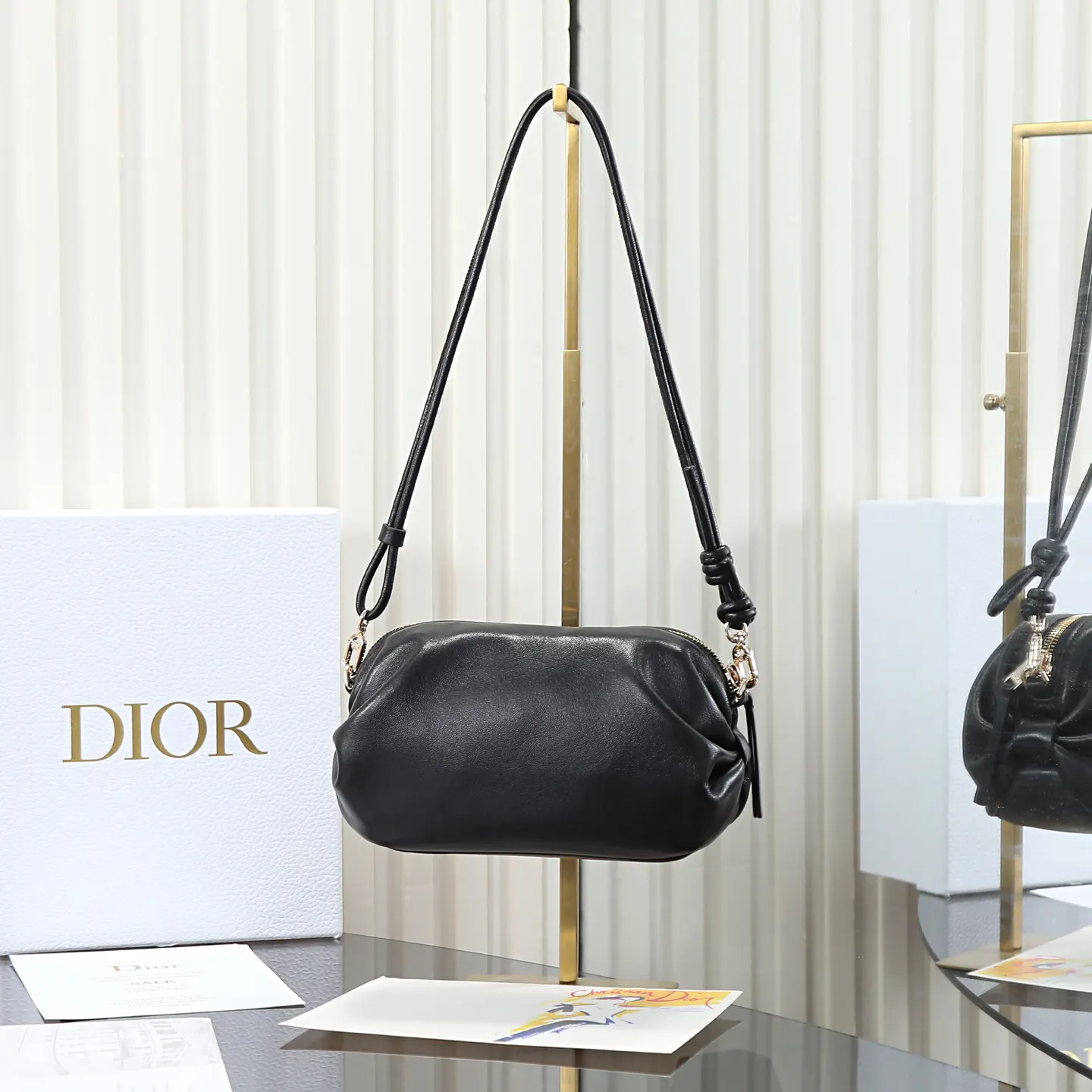 Dior Oblique 黑色羊皮手拿包 晚宴手拿