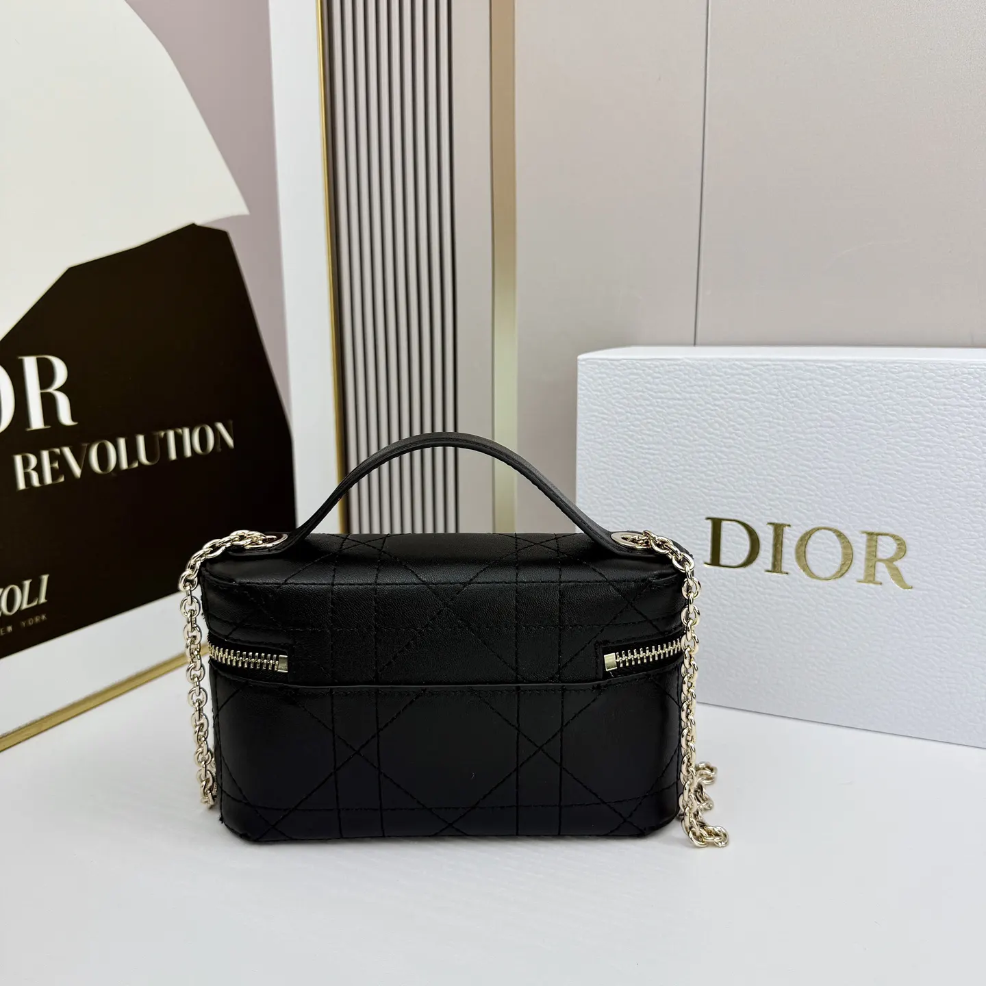 Black Cosmetic Pouch Leather