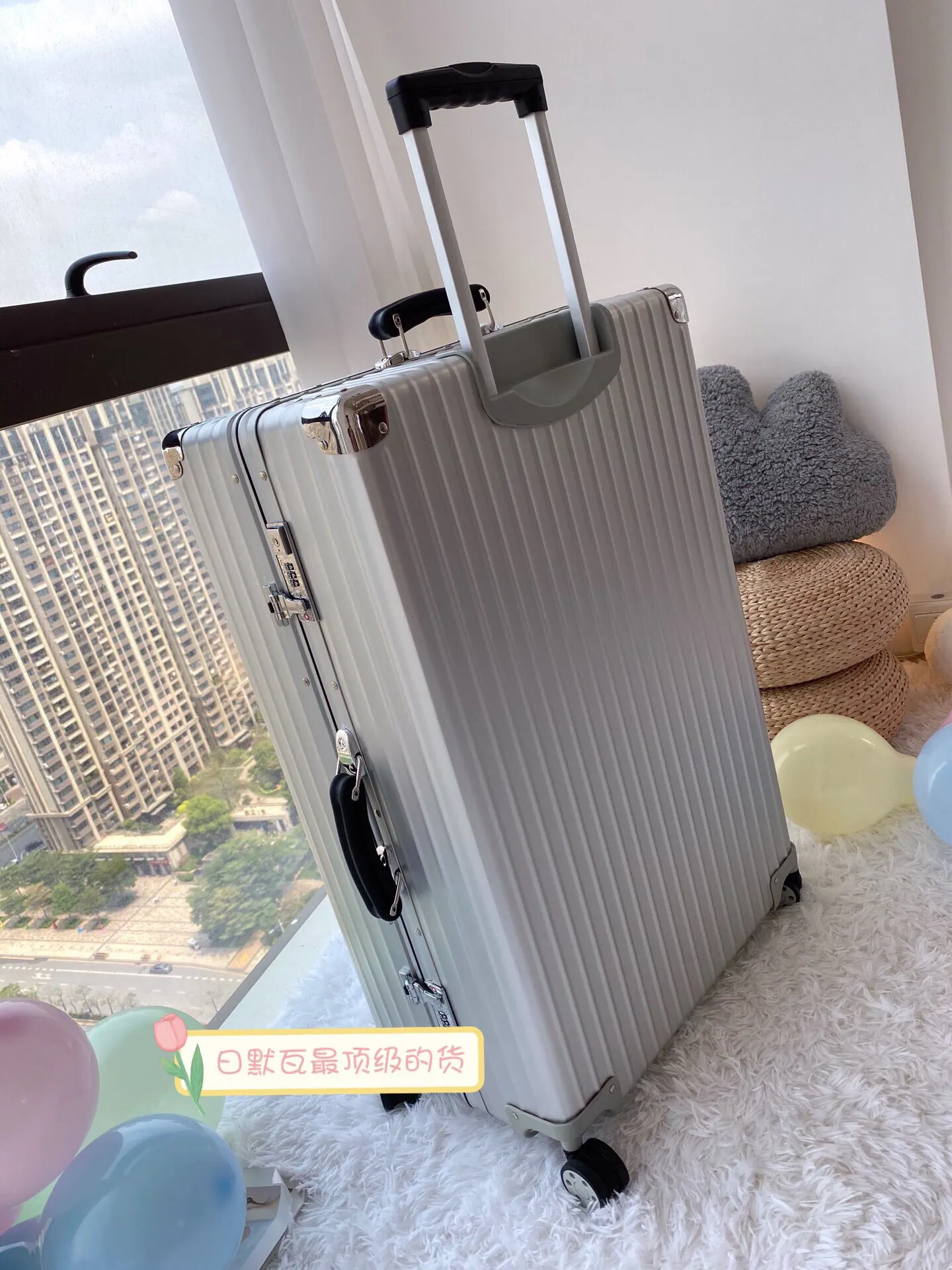 黑色 银色 复古版全铝镁合金 弹跳全铝拉杆 全新一体 行李箱 旅行拉杆款 轻便出行款