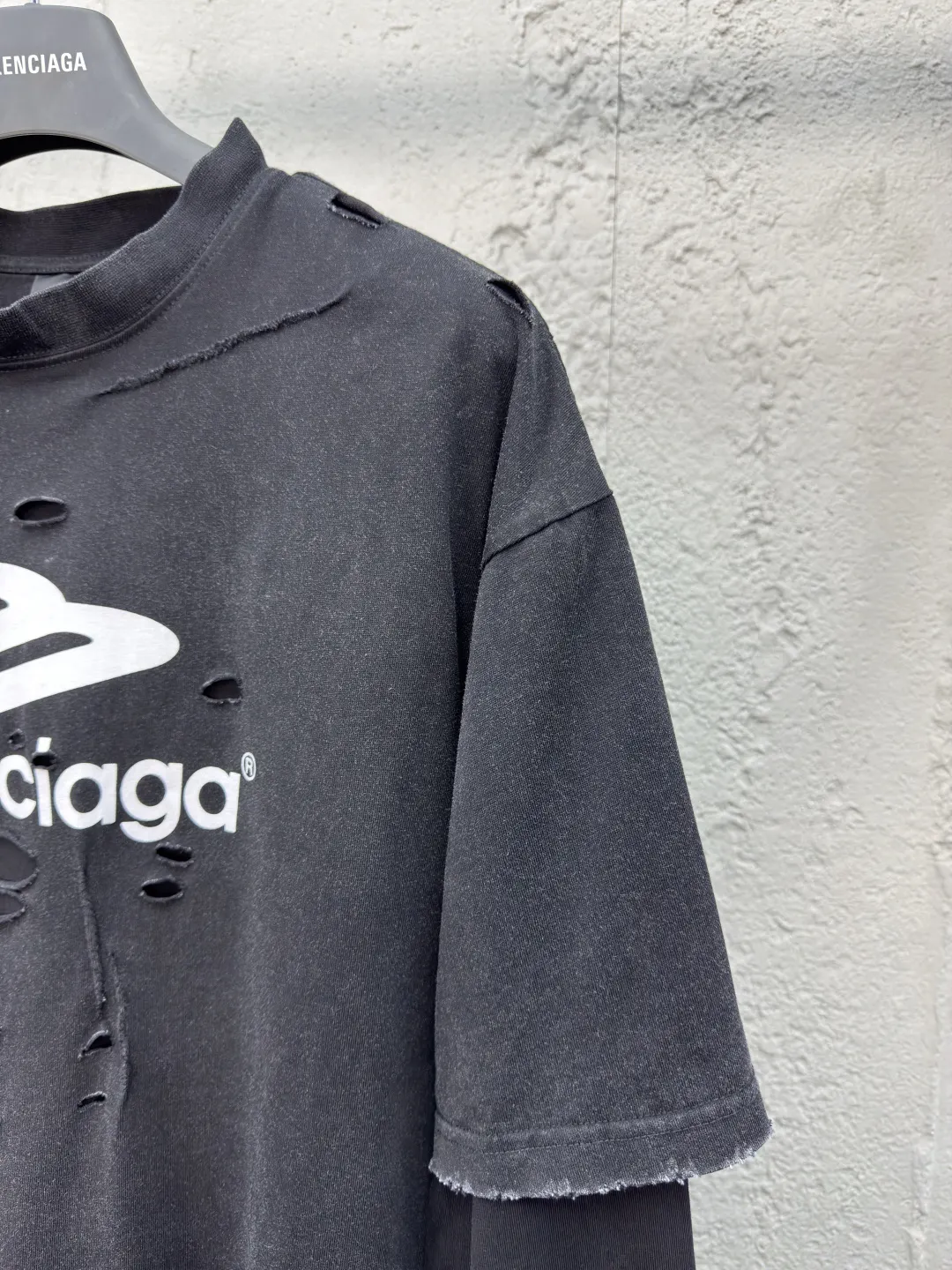 Balenciaga Black Cotton Long Sleeve T-Shirt Street