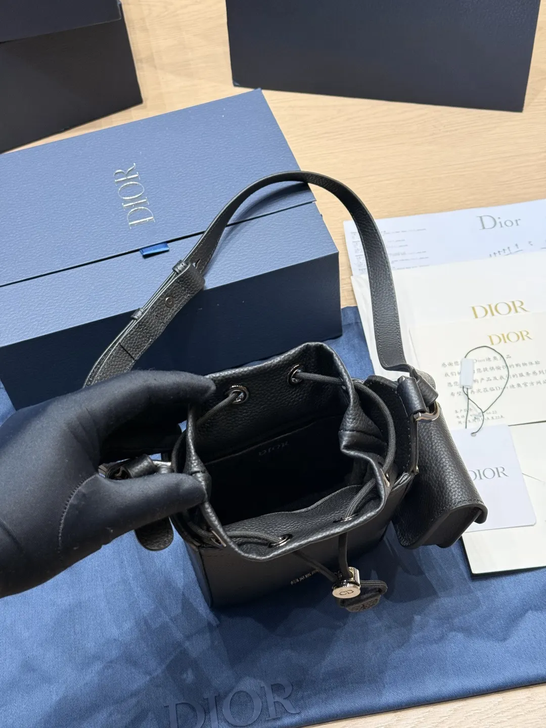Dior Oblique 老花牛皮水桶包 手提斜挎