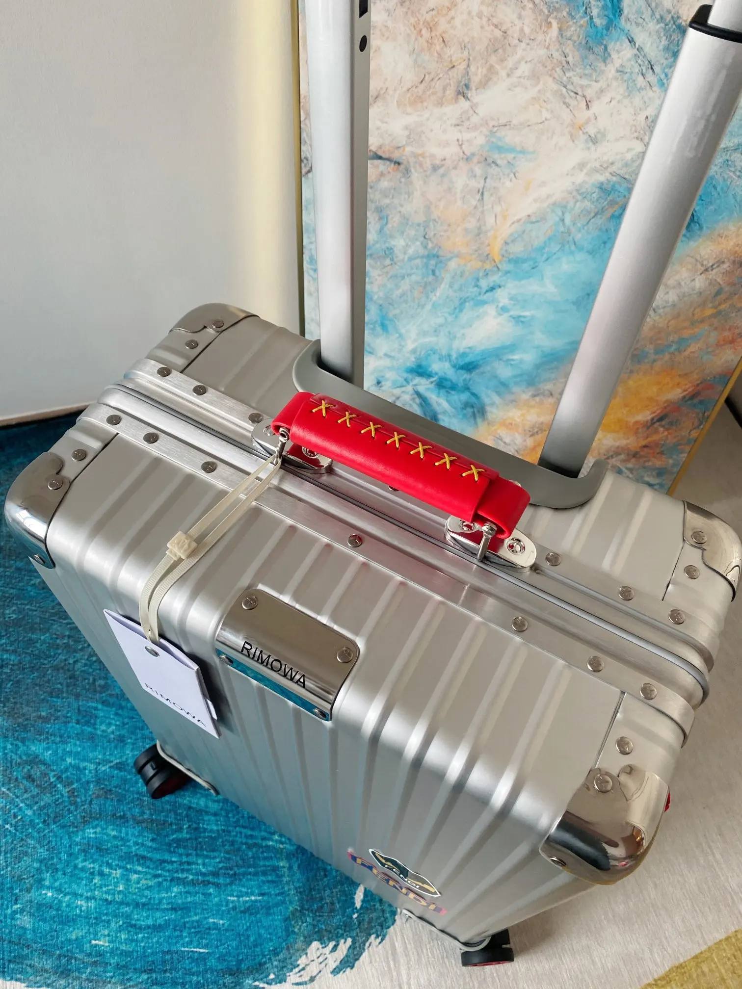 黑色 银色 Rimowa年 彩色皮质把手 吊牌 弹跳拉杆 行李箱 旅行拉杆款 轻便出行款