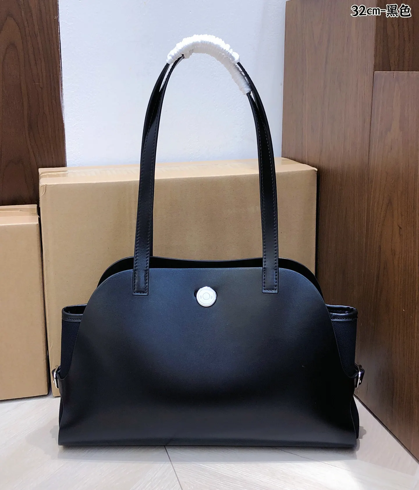 Hermes 黑色 帆布 腋下包 復古腋下背款
