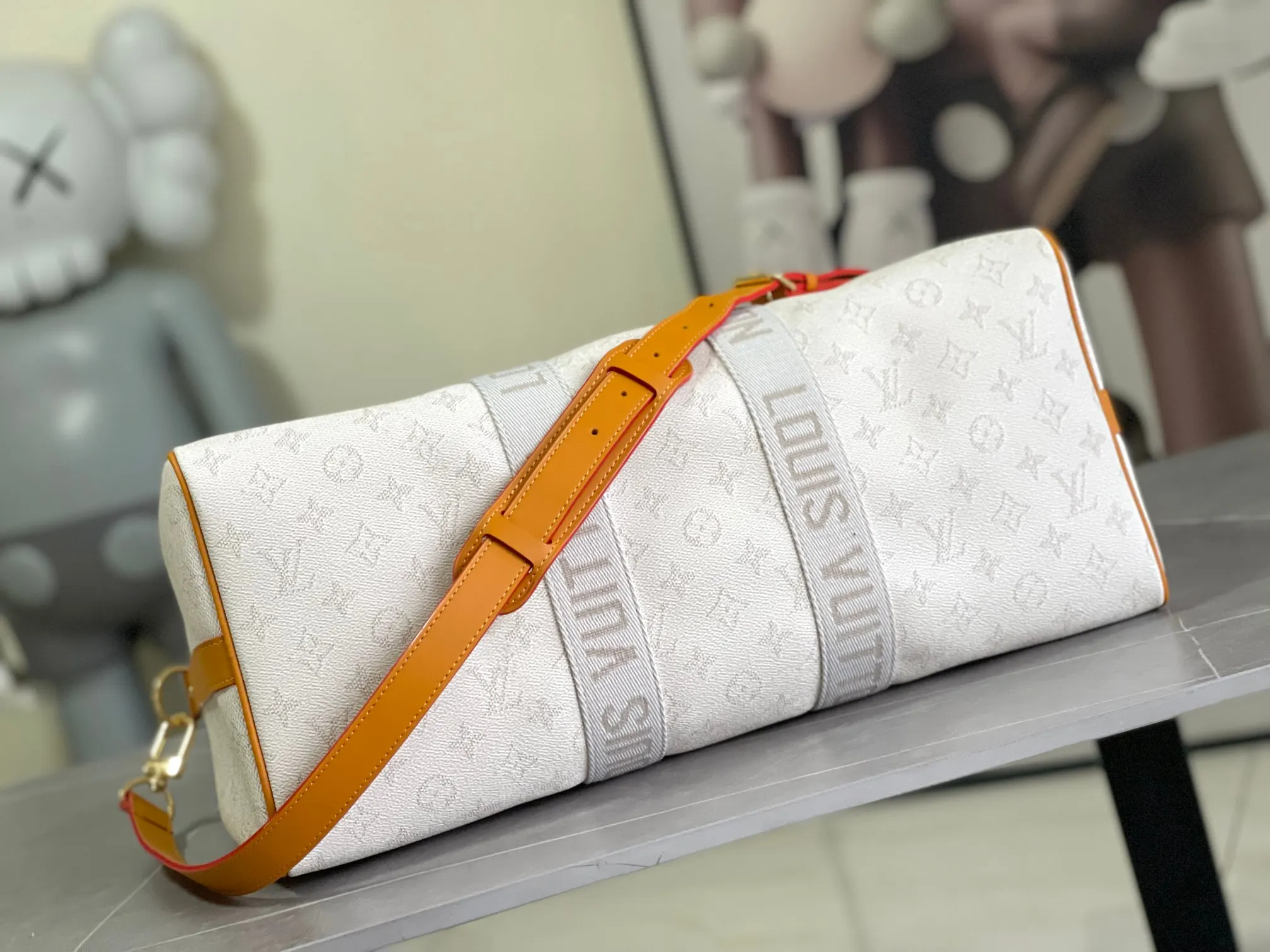 Keepall 白色 牛皮 旅行包 大容量旅行款