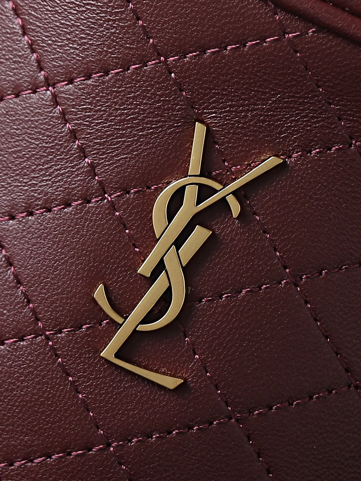 YSL 枣紅 GabyBucket翻盖水桶包 薯条包 见面 鏈條包 精致鏈條款