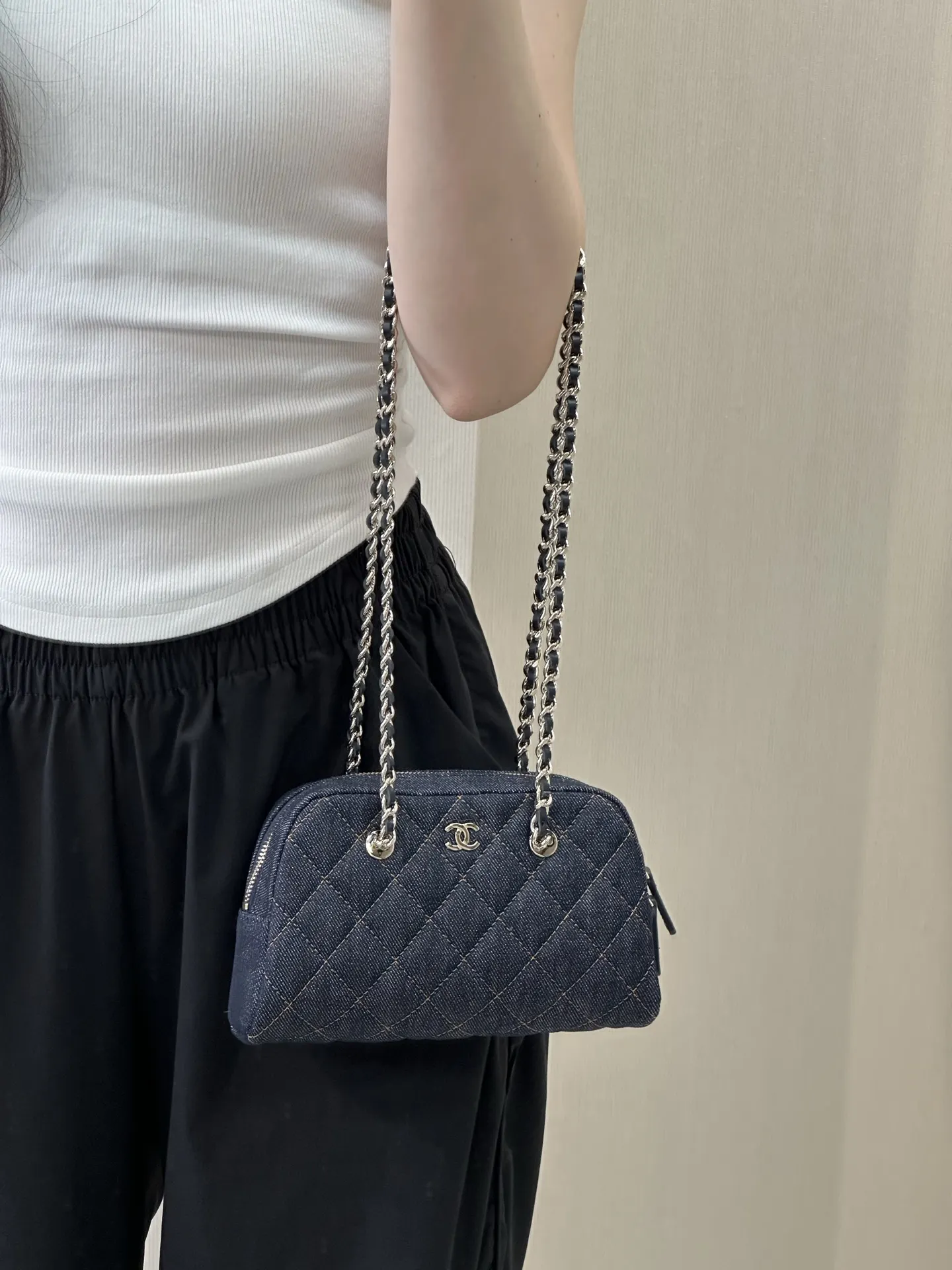 CHANEL 牛仔 丹宁 链条包 精致链条款