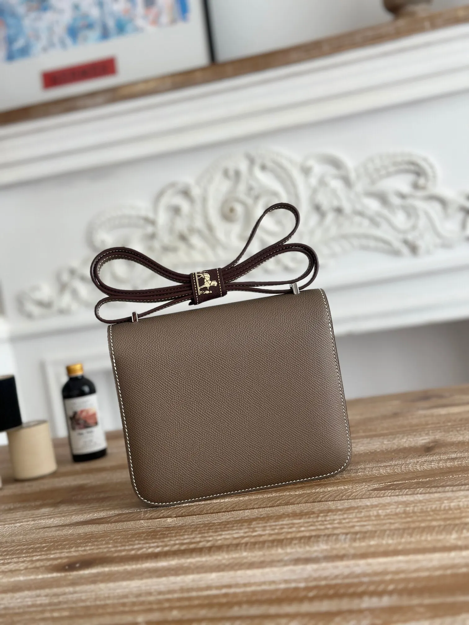 Hermès Constance 大象灰 Epsom掌纹牛皮 斜挎包 19cm