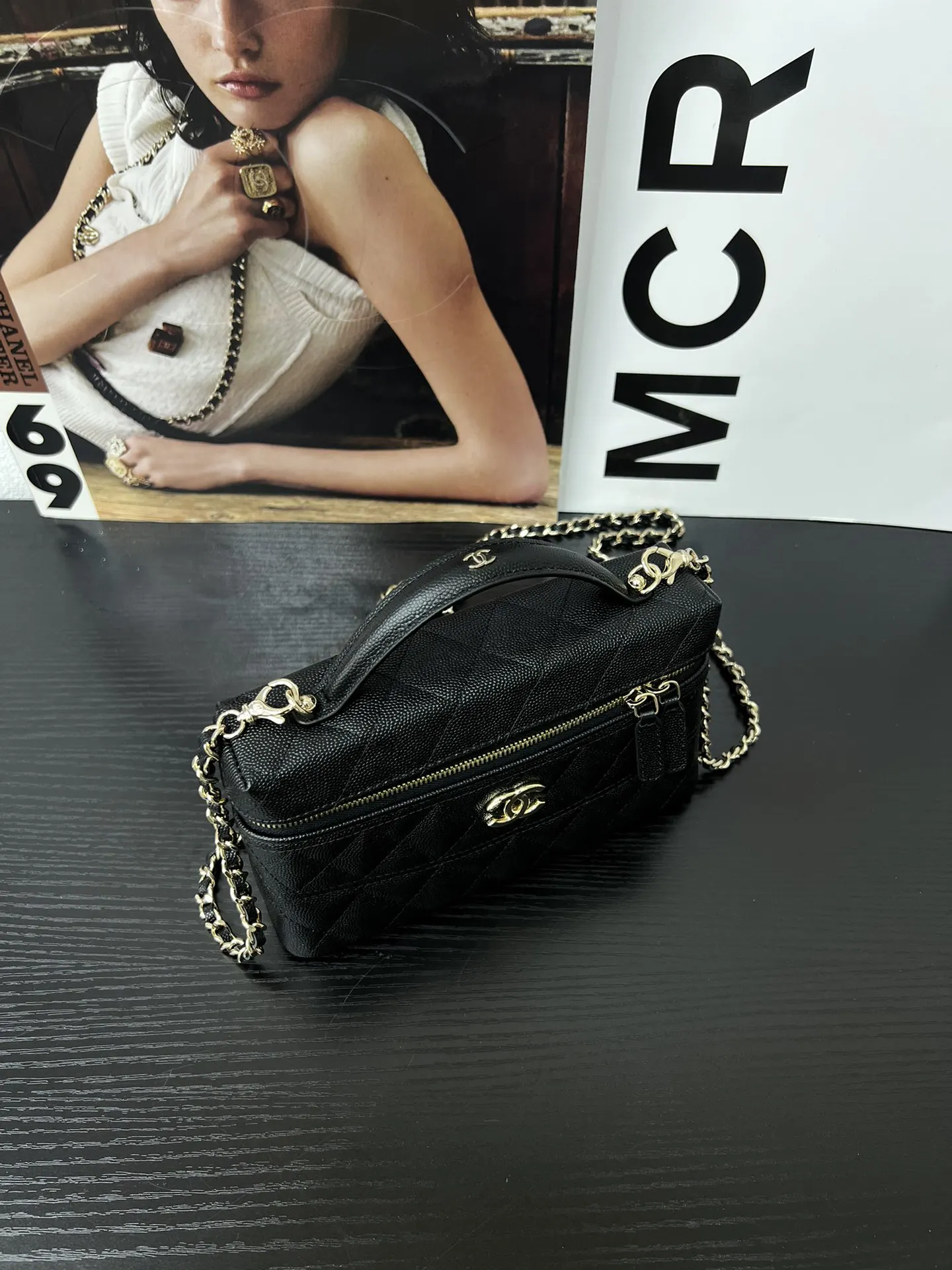 Chanel Calfskin Bag Chain Shoulder and Crossbody Wear Image 3 Chanel Calfskin Bag Chain Shoulder and Crossbody Wear Image 3