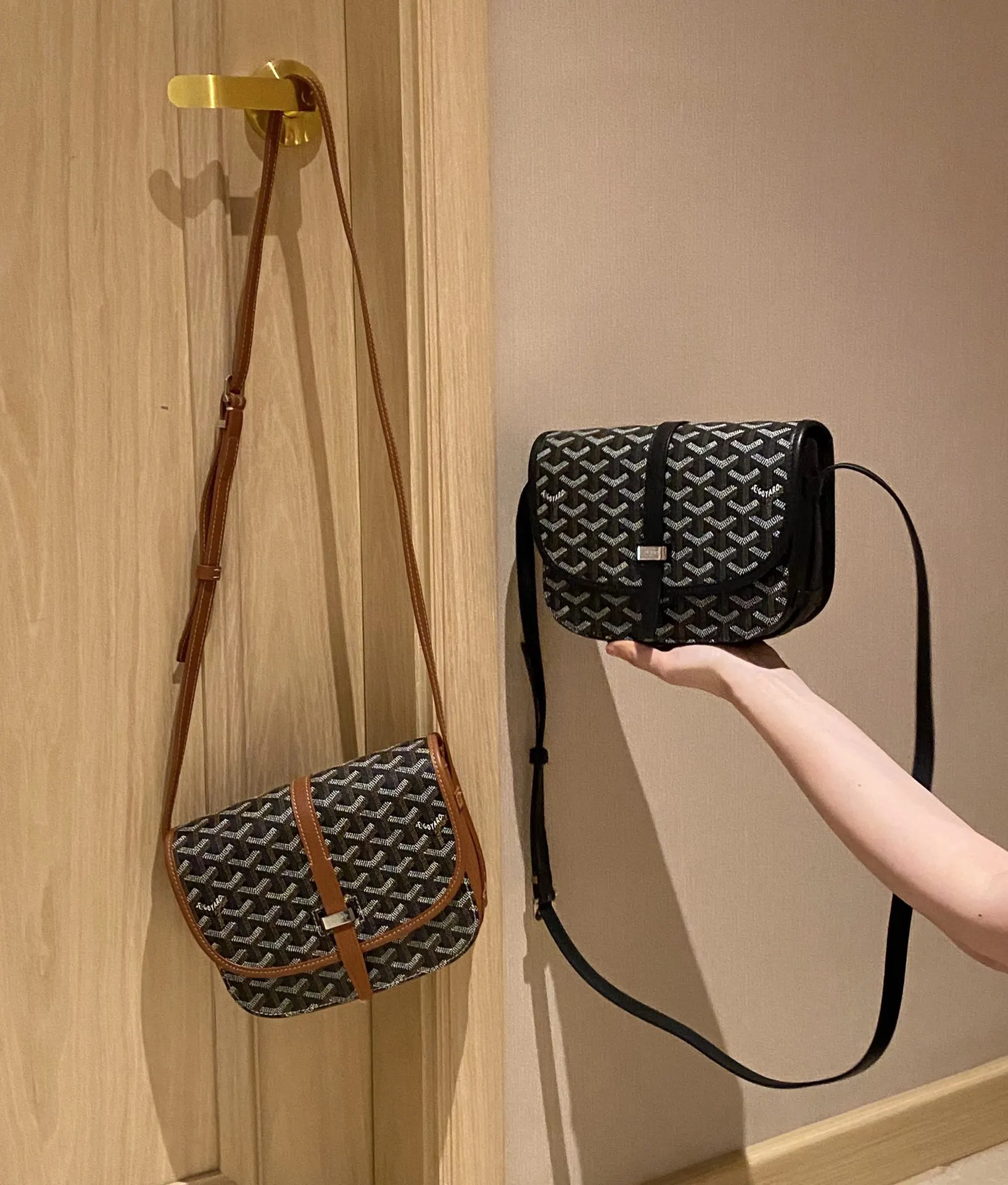 Goyard 黑色 棕色 斜挎包 轻便斜挎款