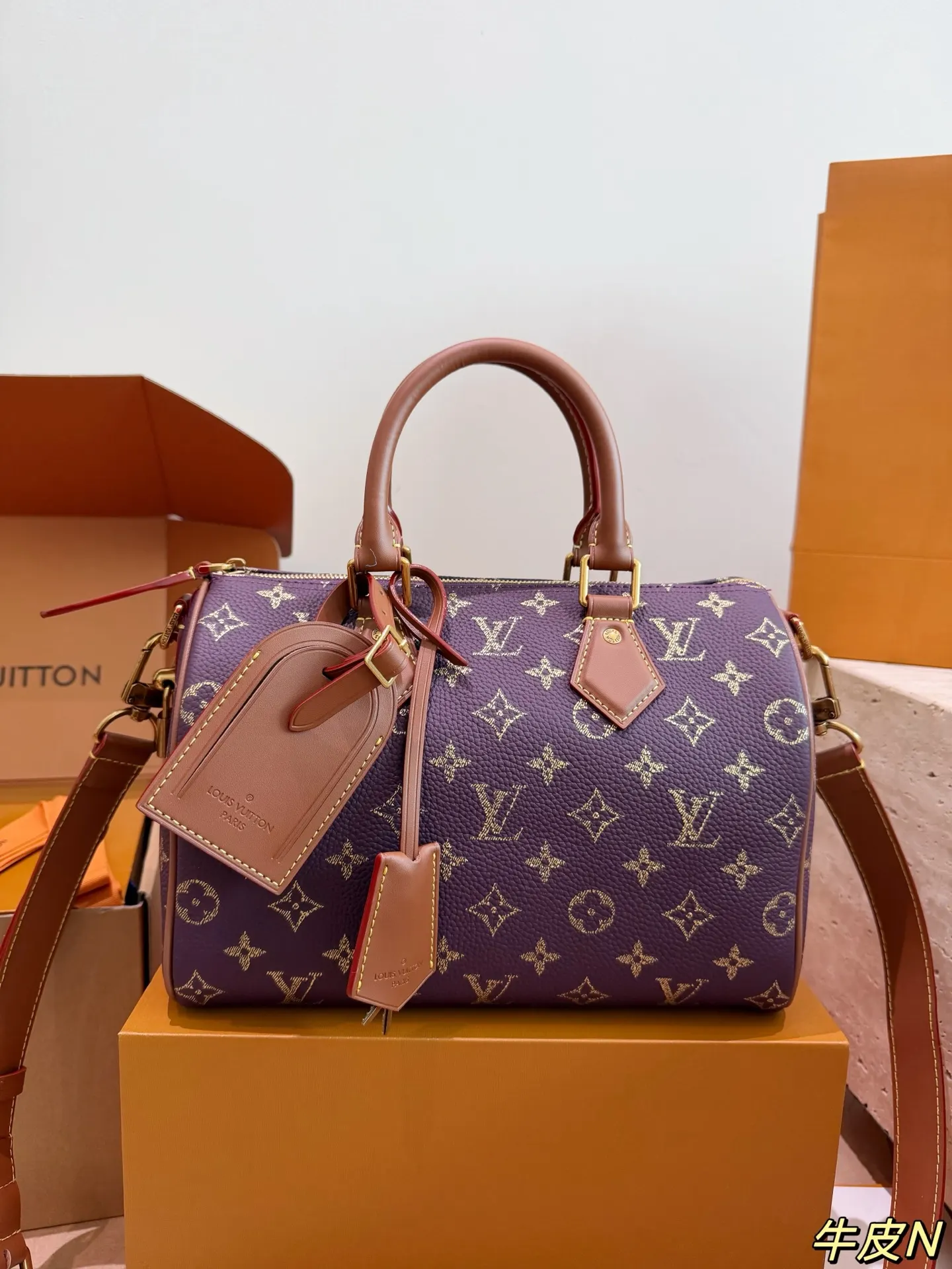 LV Speedy 焦糖色 老花 牛皮 鏈條包 精致鏈條款