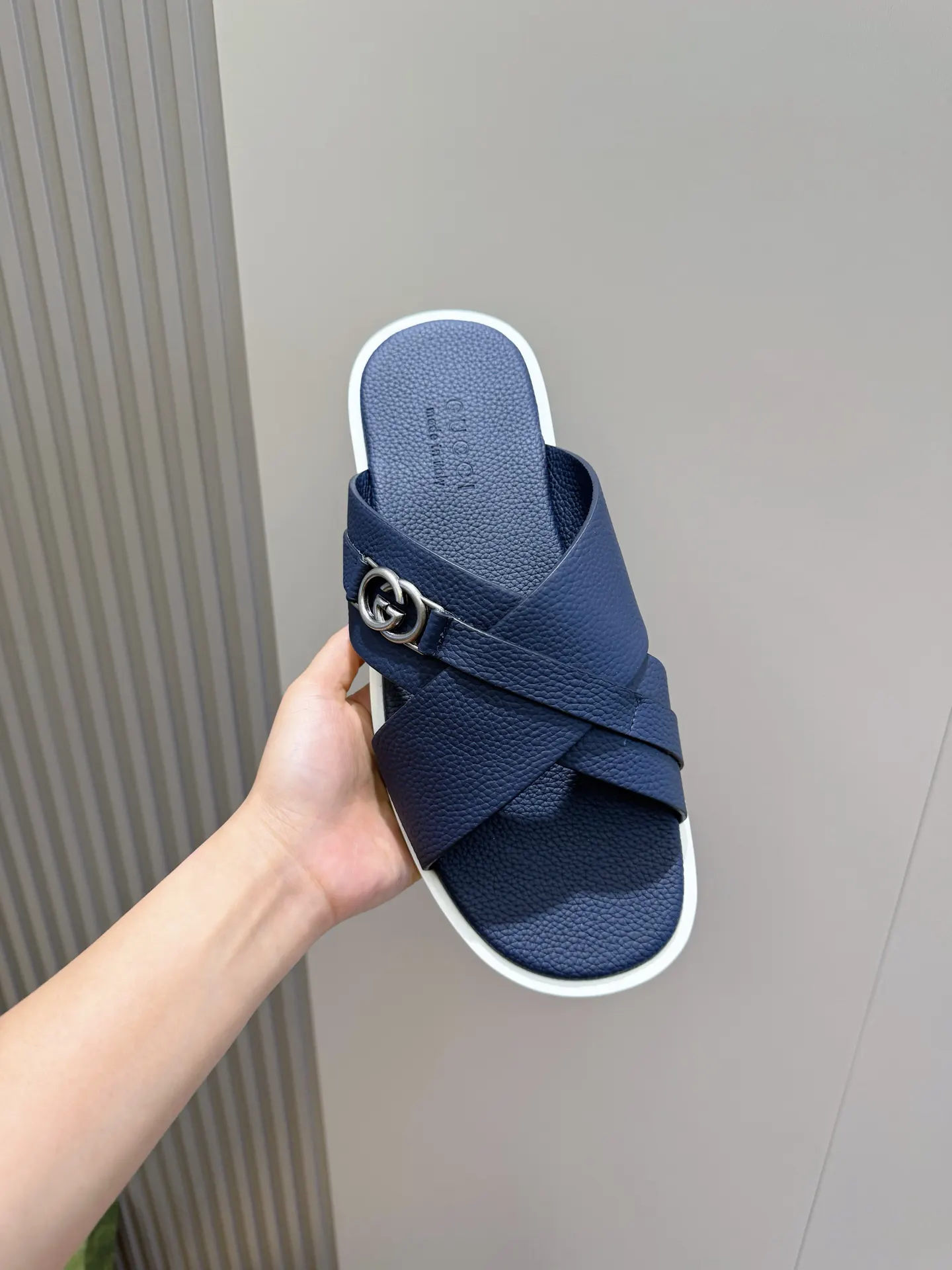 Gucci 白色/蓝色 拖鞋
