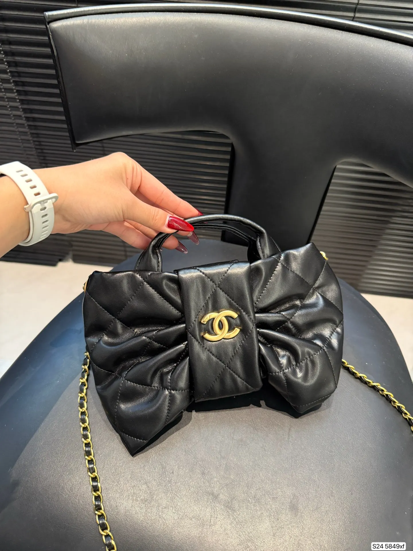 CHANEL 金色 蝴蝶结晚宴包 我心爱的小 链条包 精致链条款