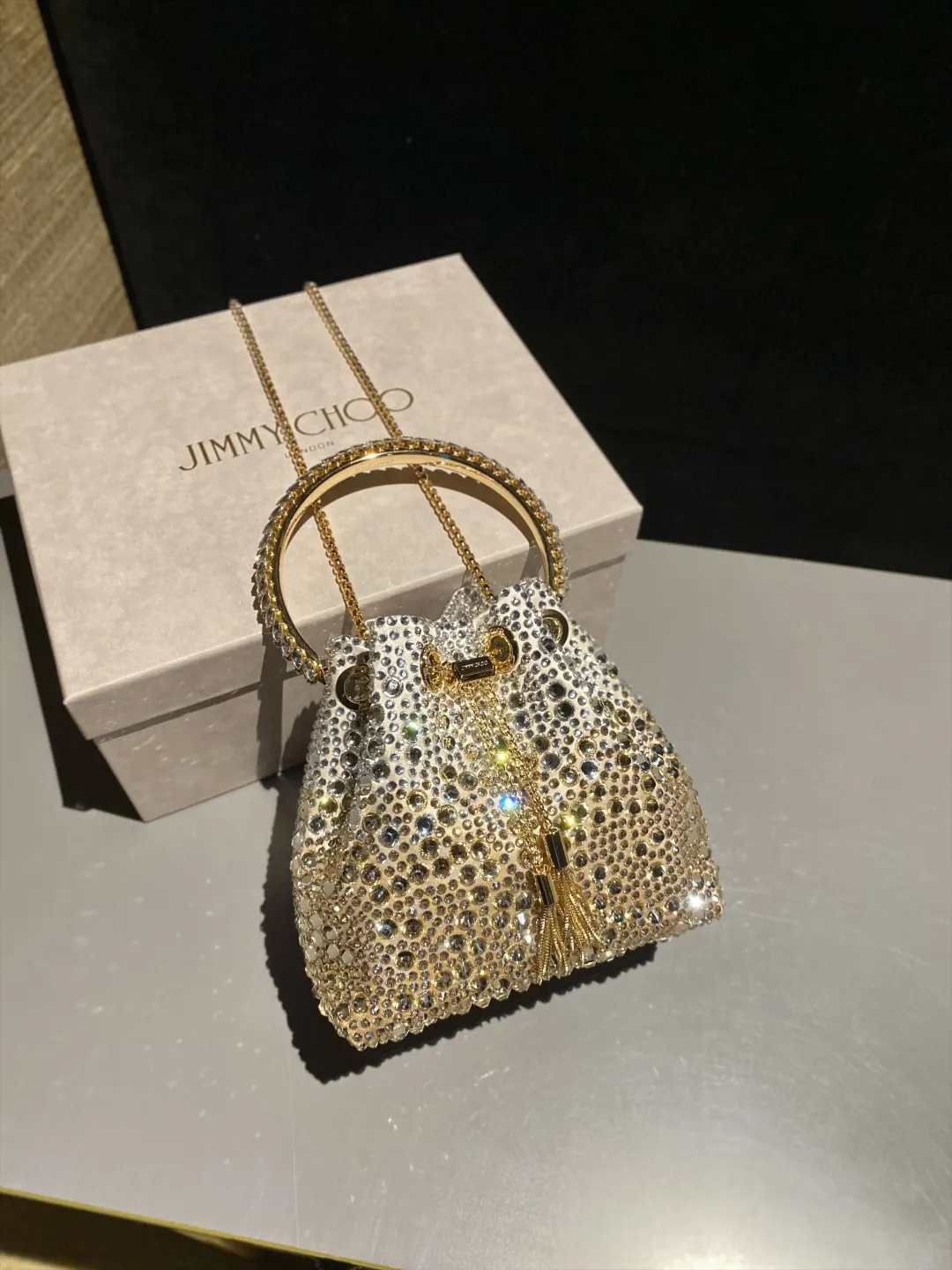 JIMMY CHOO BON BON系列标志款手提包 链条包 精致链条款