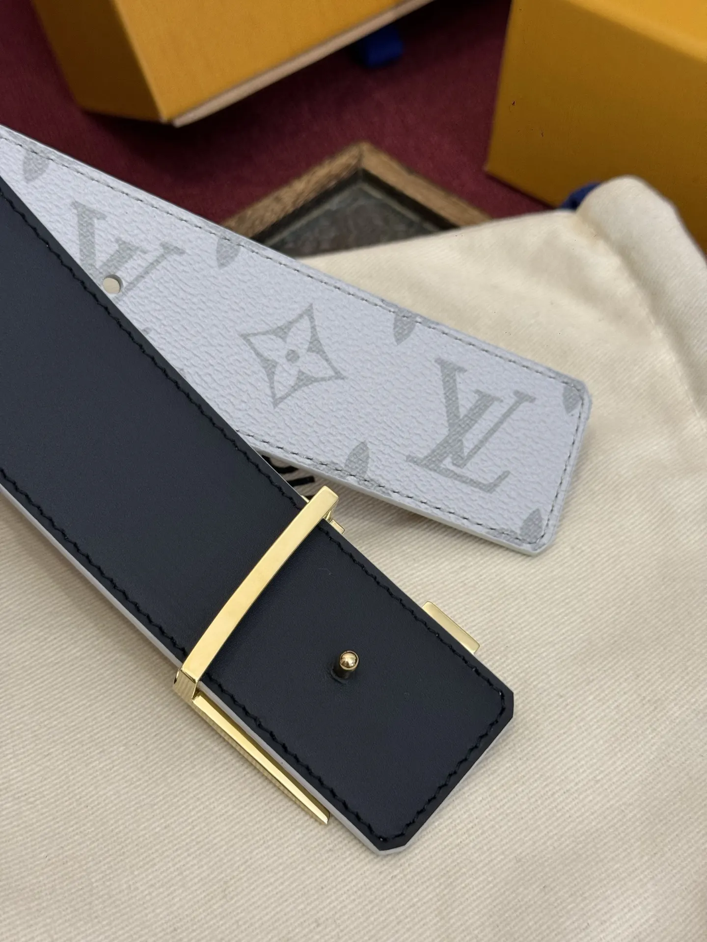 LV 米灰双面腰带 金扣休闲款｜ORBUYBAG 岚奢包高端时尚精品