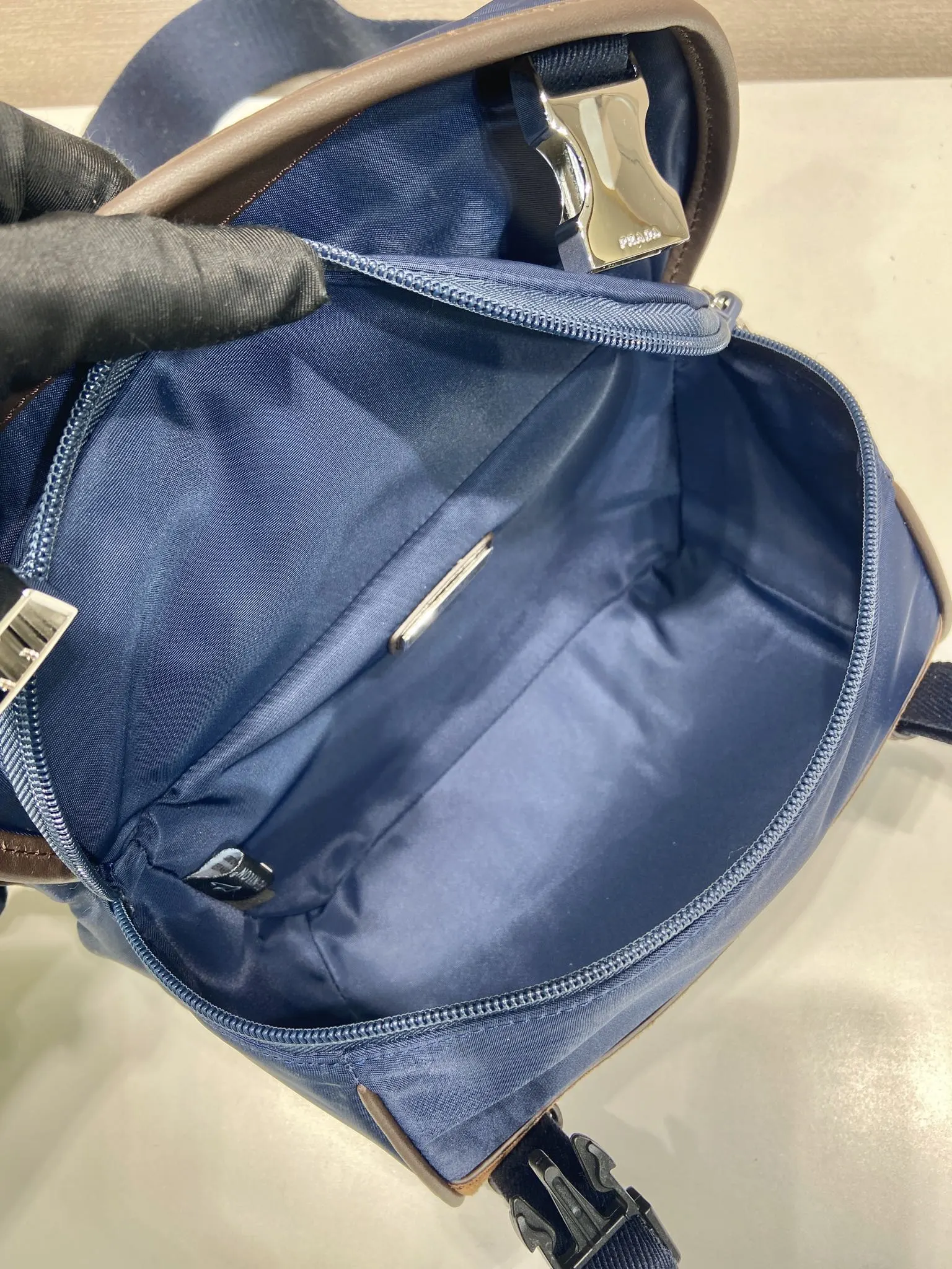 Prada Re-Nylon Mini Leather Crossbody Bag