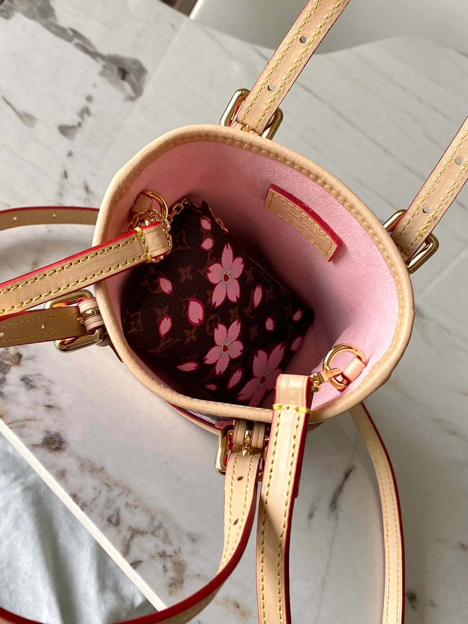 LV Monogram Floral Mini Top Handle Crossbody Bag