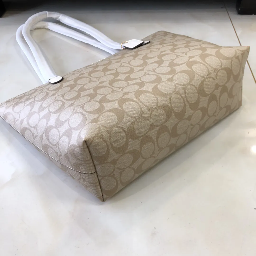 牛皮 C原 拉链托特购物袋 牛皮 經典PVC 托特包 大容量托特款