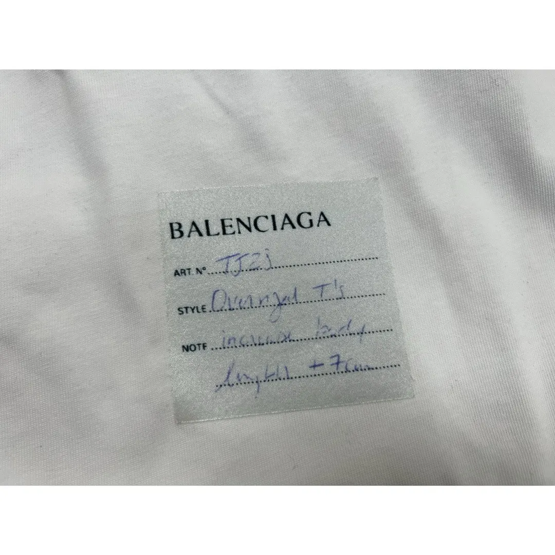 Balenciaga White Logo Short Sleeve T-Shirt Street Casual